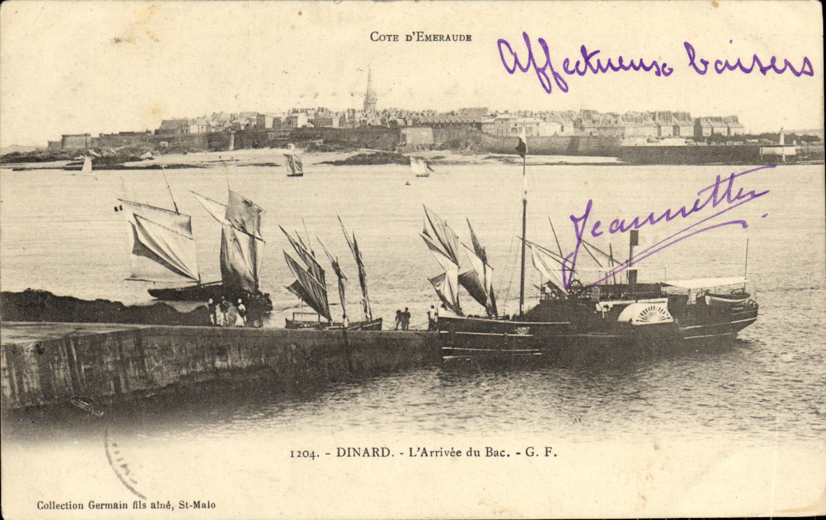 La POSTAL De Dinard L de la VENDIMIA llego del barco de la cuba