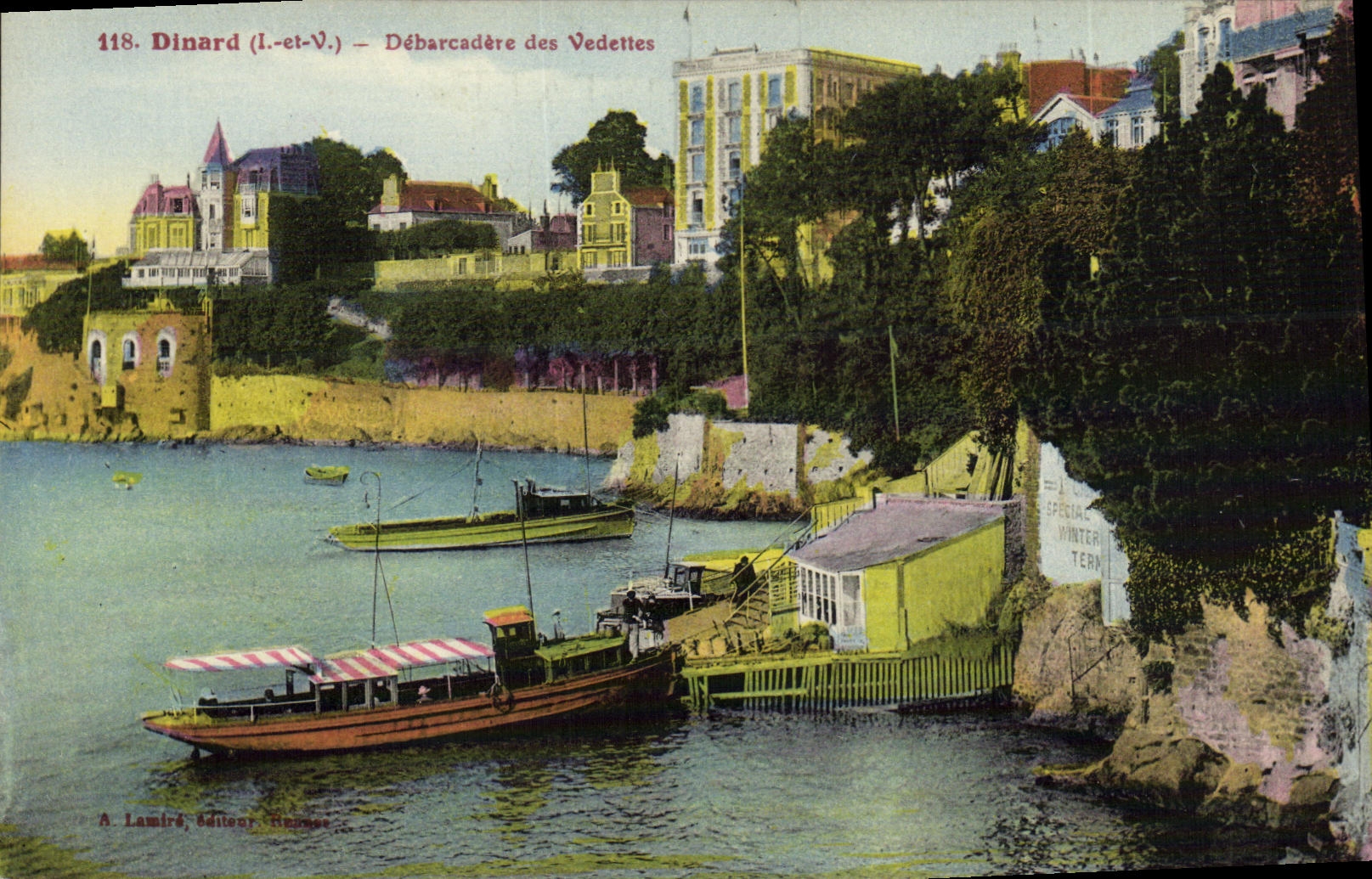 CPA Dinard Debarcadere des vedettes Bateau 