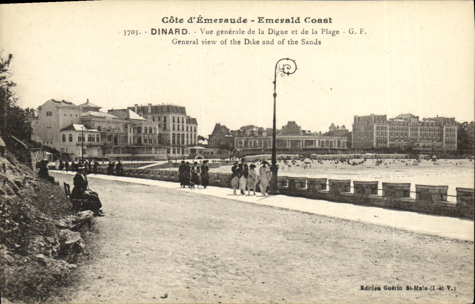 Opinion de Dinard de la POSTAL de la VENDIMIA de la presa y de la playa