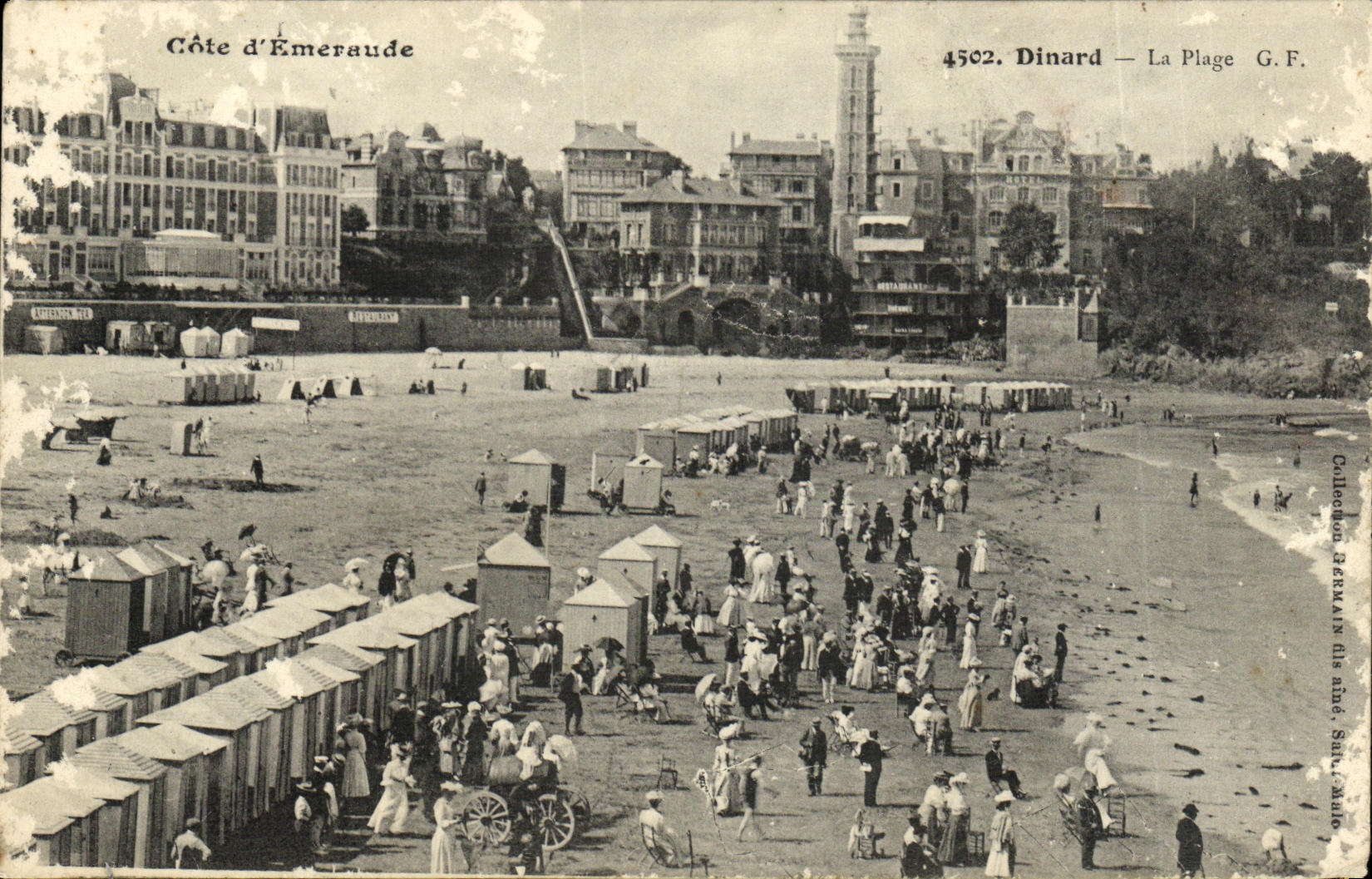 CPA Dinard La Plage Publicite Thes en gros Gilbert Smith Maison Rouge Dinard