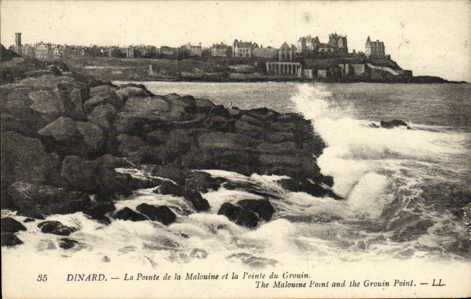 POSTAL Dinard de la VENDIMIA el punto del habitante Saint de Malo y de Grouin