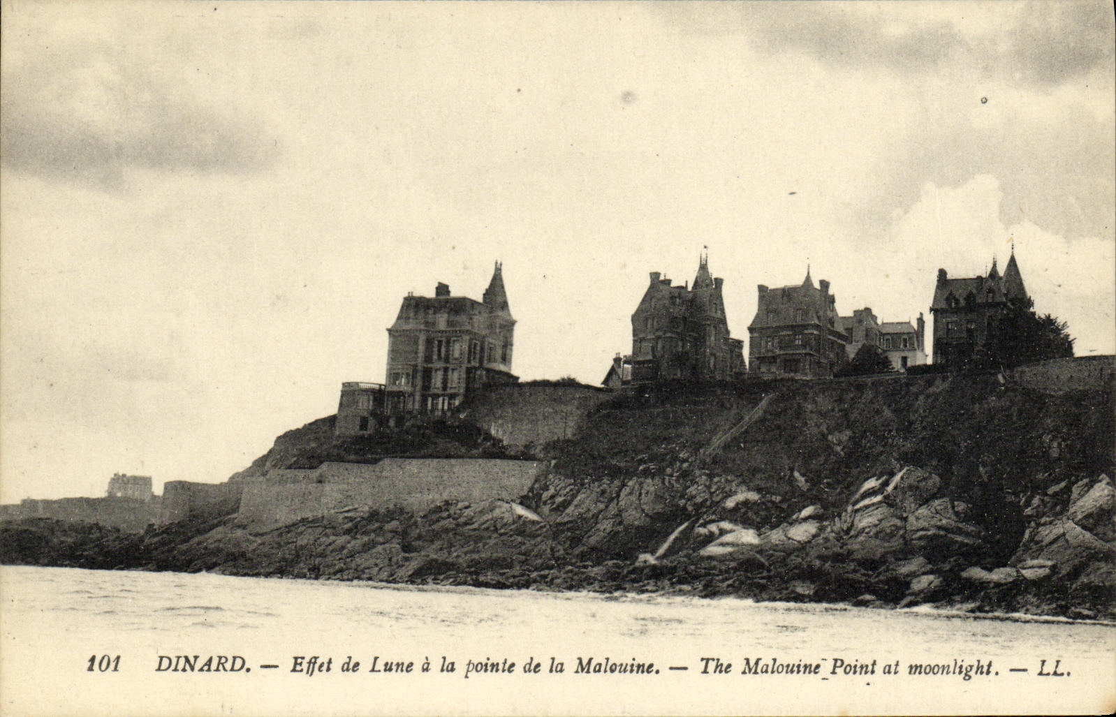 CPA Dinard Effet de Lune a la Pointe de la Malouine 