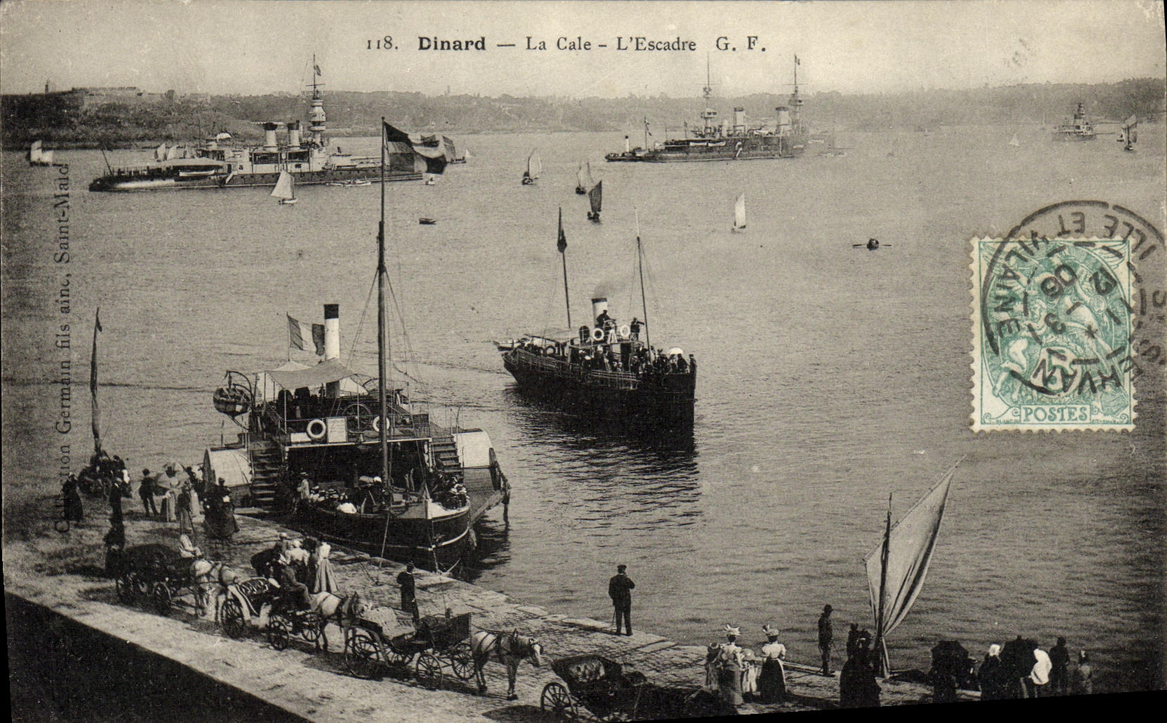 VINTAGE POSTCARD Dinard the Hold L Squadron Boats