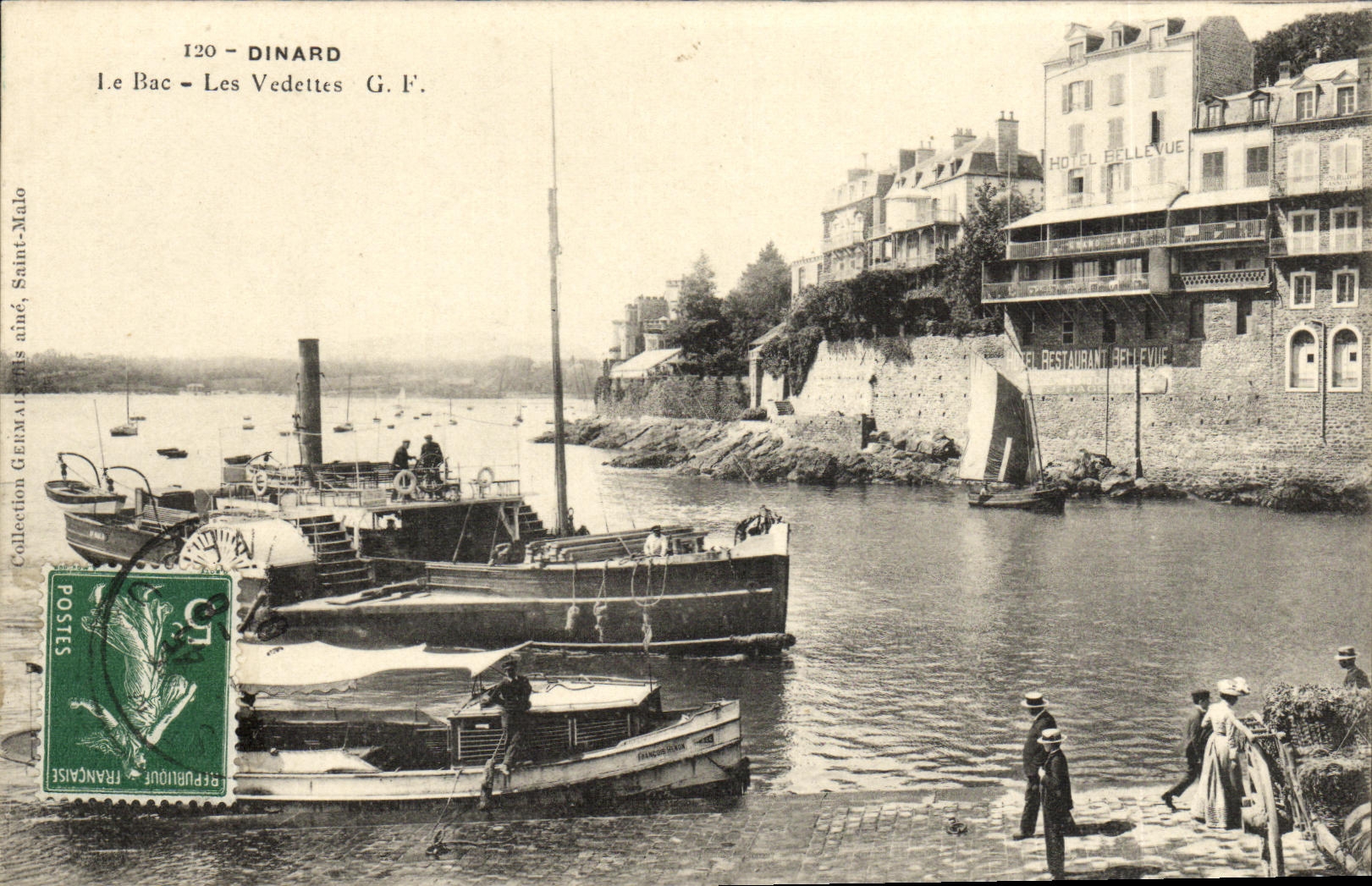 VINTAGE POSTCARD Dinard the Vat the high speed motorboats Boats