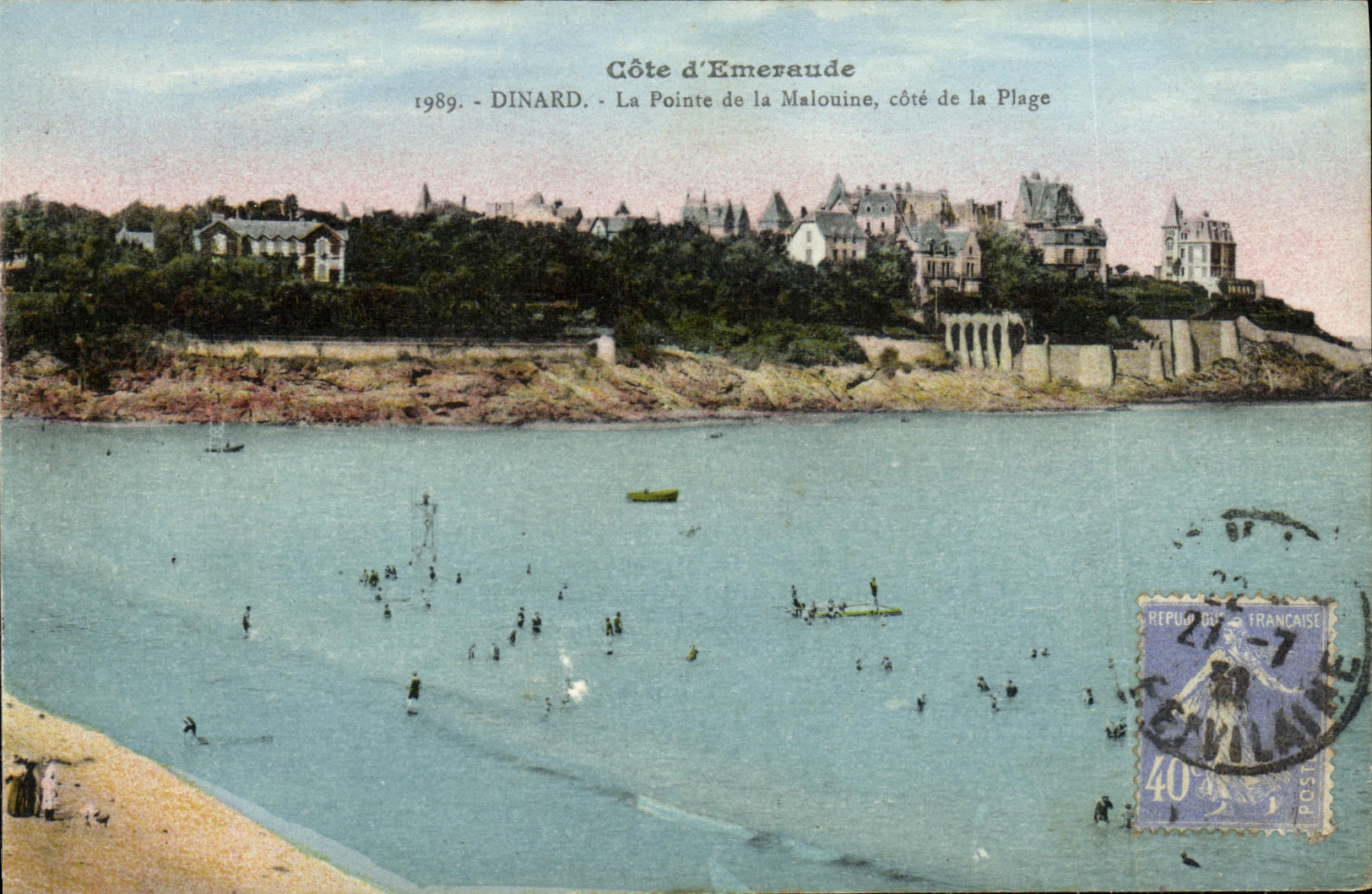 CPA Dinard la Pointe de la Malouine cote de la Plage