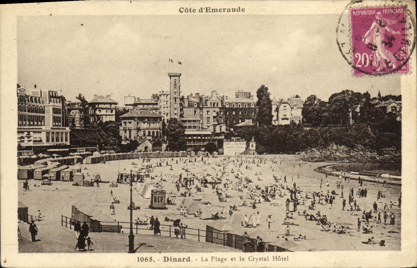 VINTAGE POSTCARD Dinard the Beach and the Hook Hotel