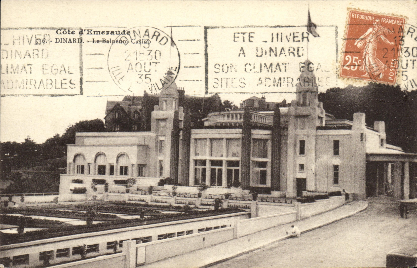 VINTAGE POSTCARD Dinard Balneum casino