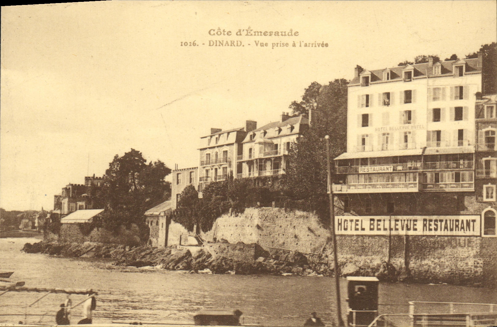 VINTAGE POSTCARD Dinard Seen from has L arrived Hotel Bellevue Restoring