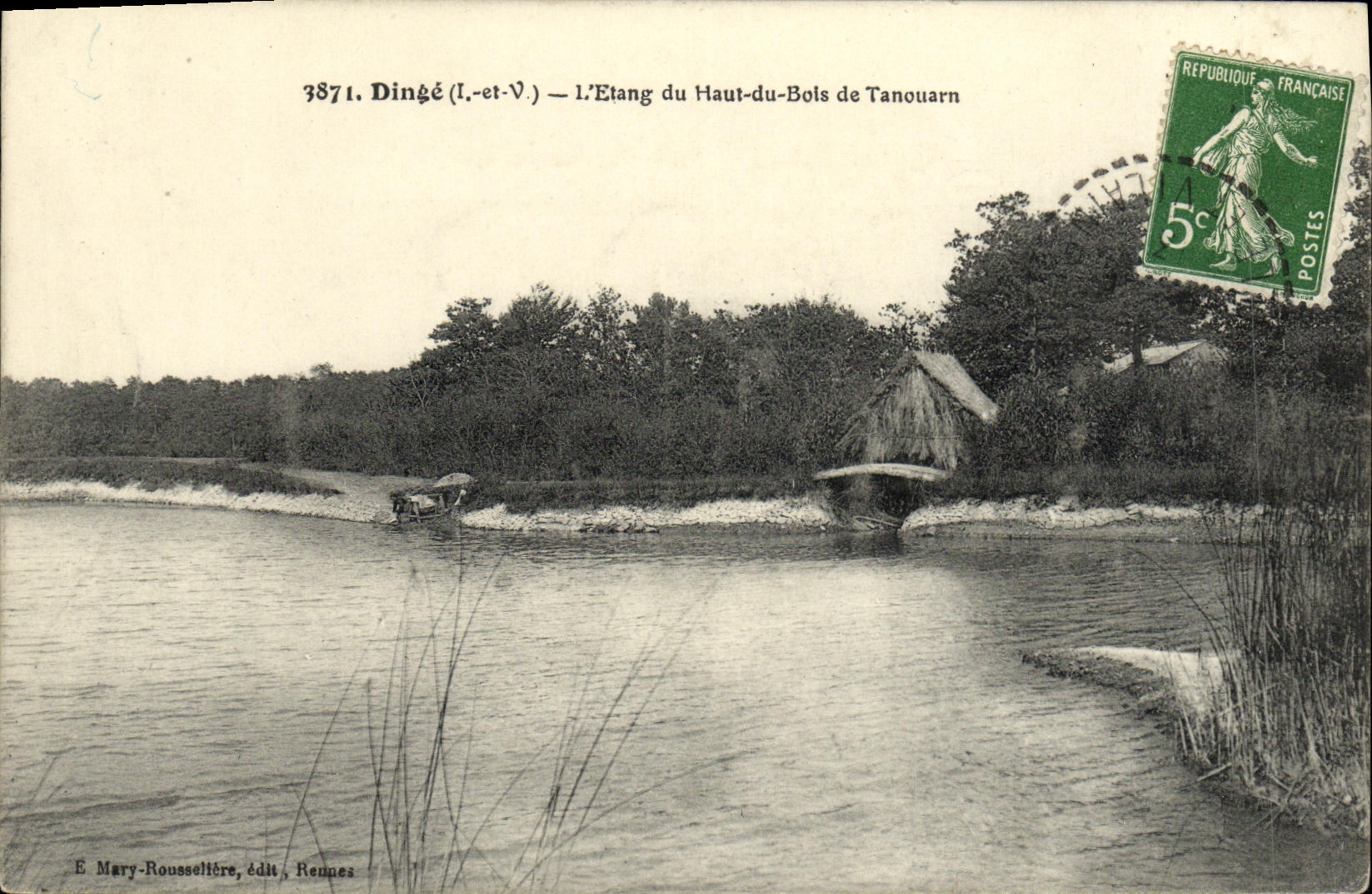 VINTAGE POSTCARD Dinard L Pond Top of the Wood of Tanouarn