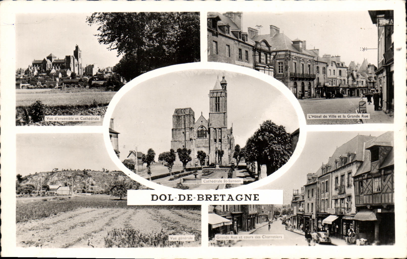 MODERN CARD Fraud of Brittany Seen D together of the cathedral Town hall and main street Course of the Carters