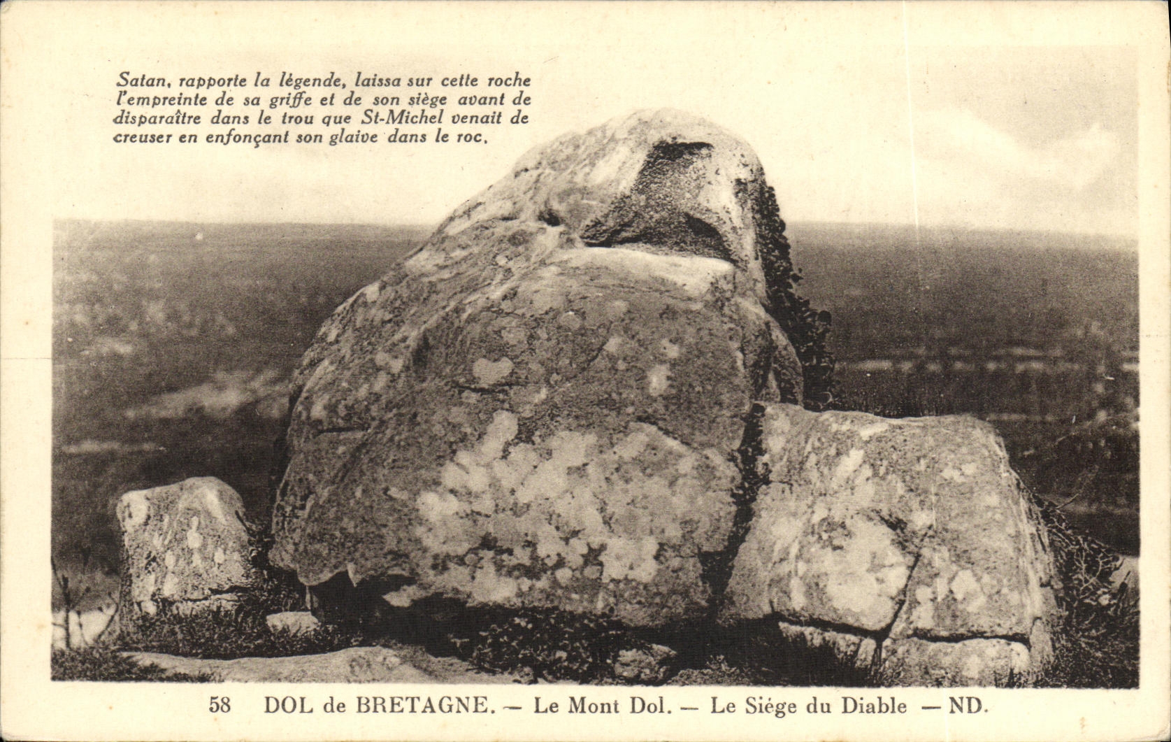 VINTAGE POSTCARD Fraud of Brittany the Mount Fraud the seat of the devil