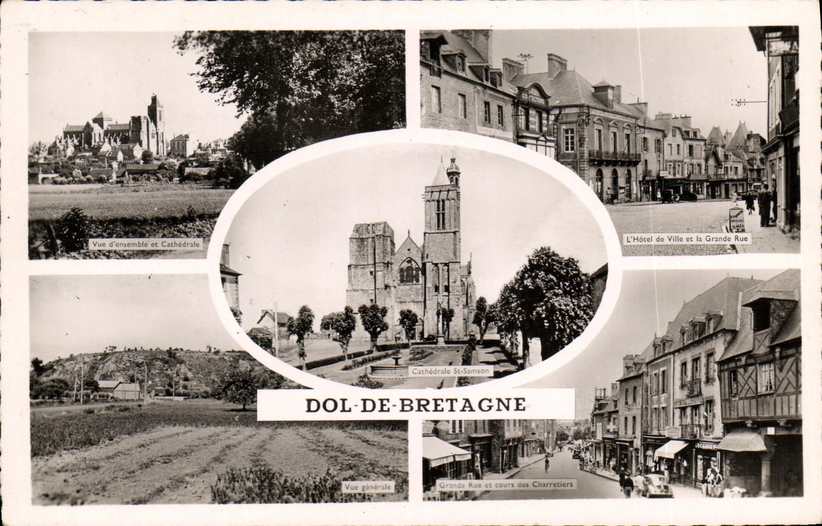 CPM Dol de Bretagne Grande rue et cours des Charretiers Hotel de ville et la grande ville