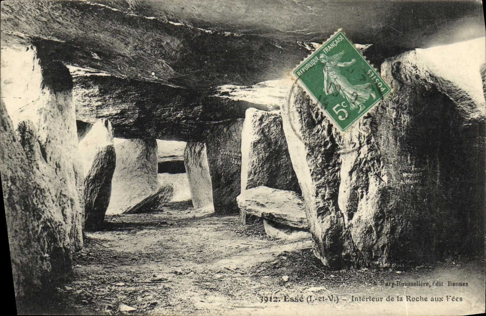 VINTAGE POSTCARD Interior Esse of the Rock To the Fairies
