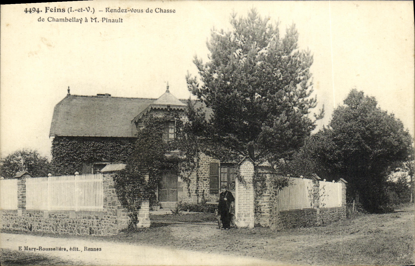 La vuelta de Feins de la POSTAL de la VENDIMIA de la caza de Chambellay tiene Sr Pinault