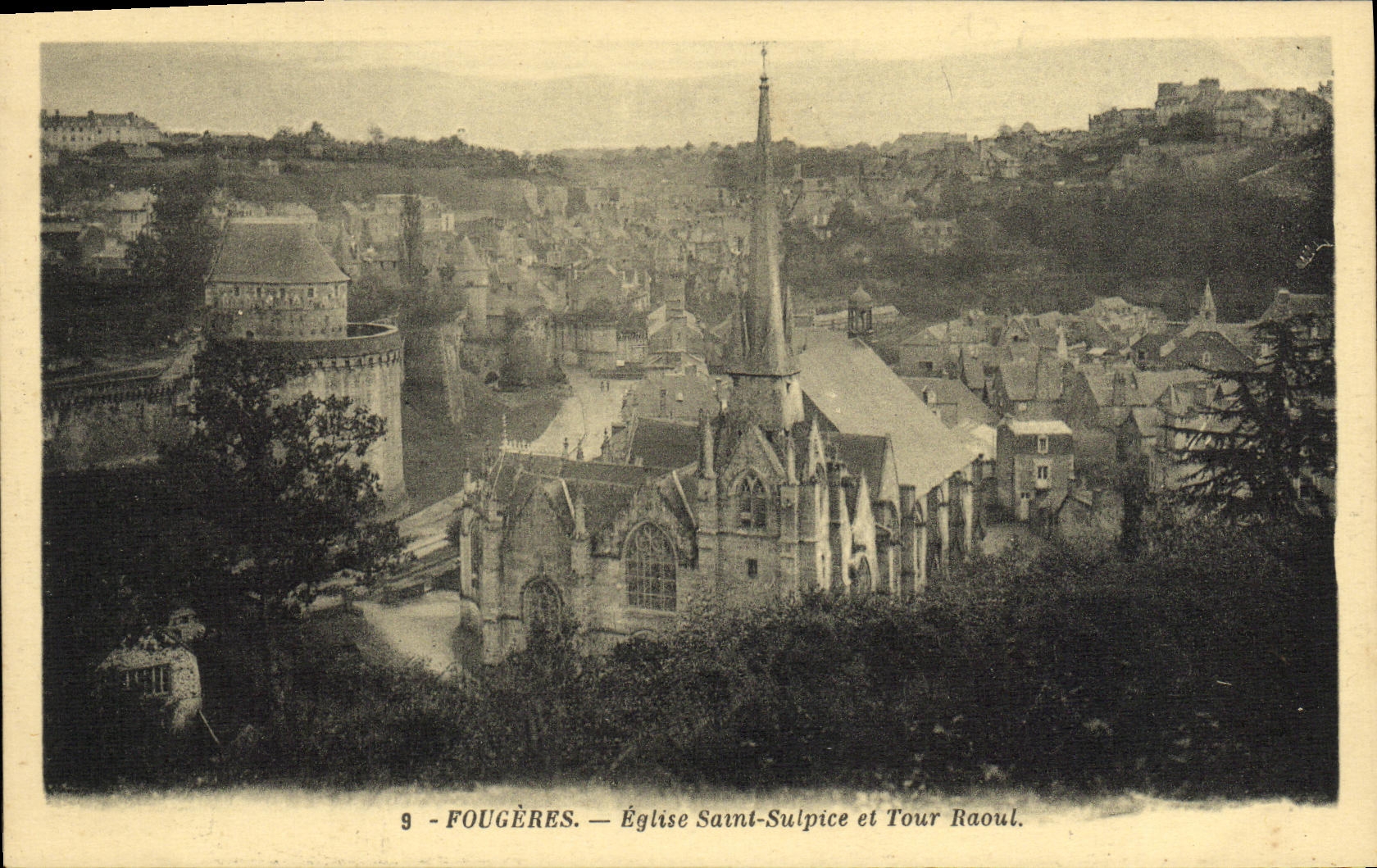 VINTAGE POSTCARD Ferns Church Saint Sulpice and Tour Raoul