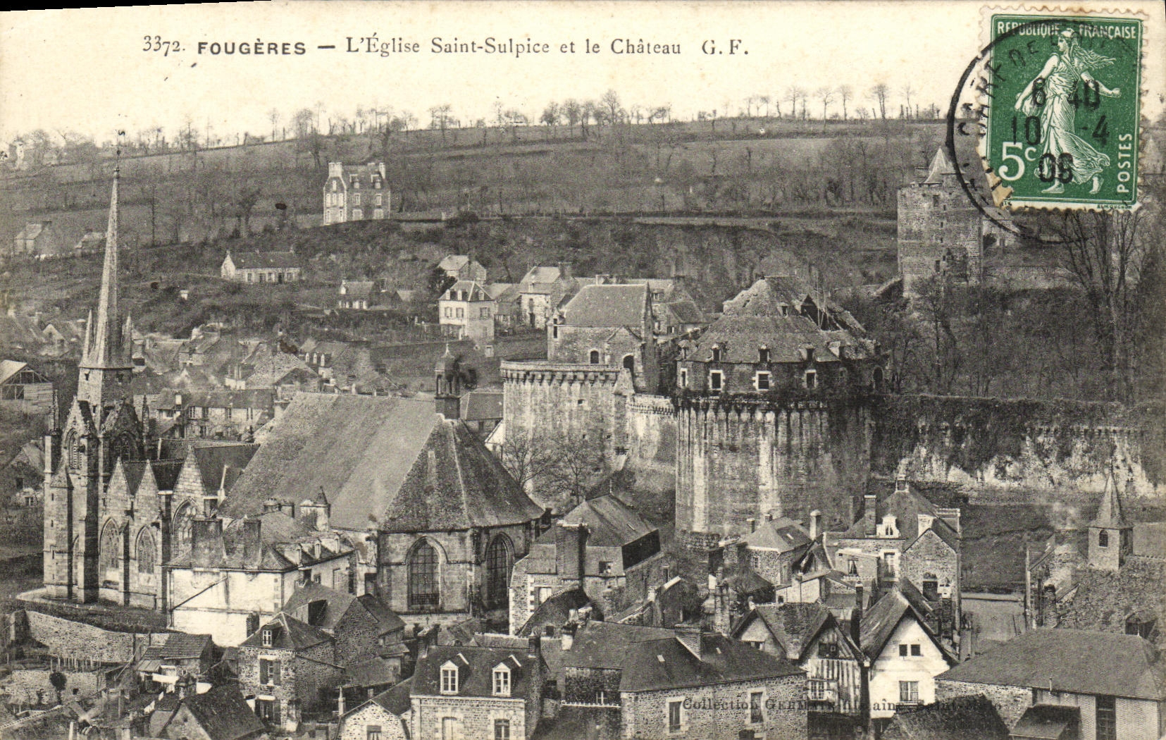 VINTAGE POSTCARD Ferns L Church Saint Sulpice and the Castle