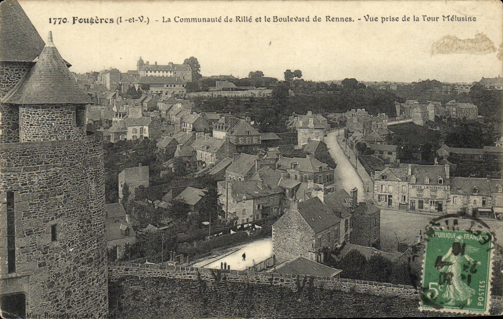 VINTAGE POSTCARD Ferns the Community of Rille and the Boulevard of Rennes