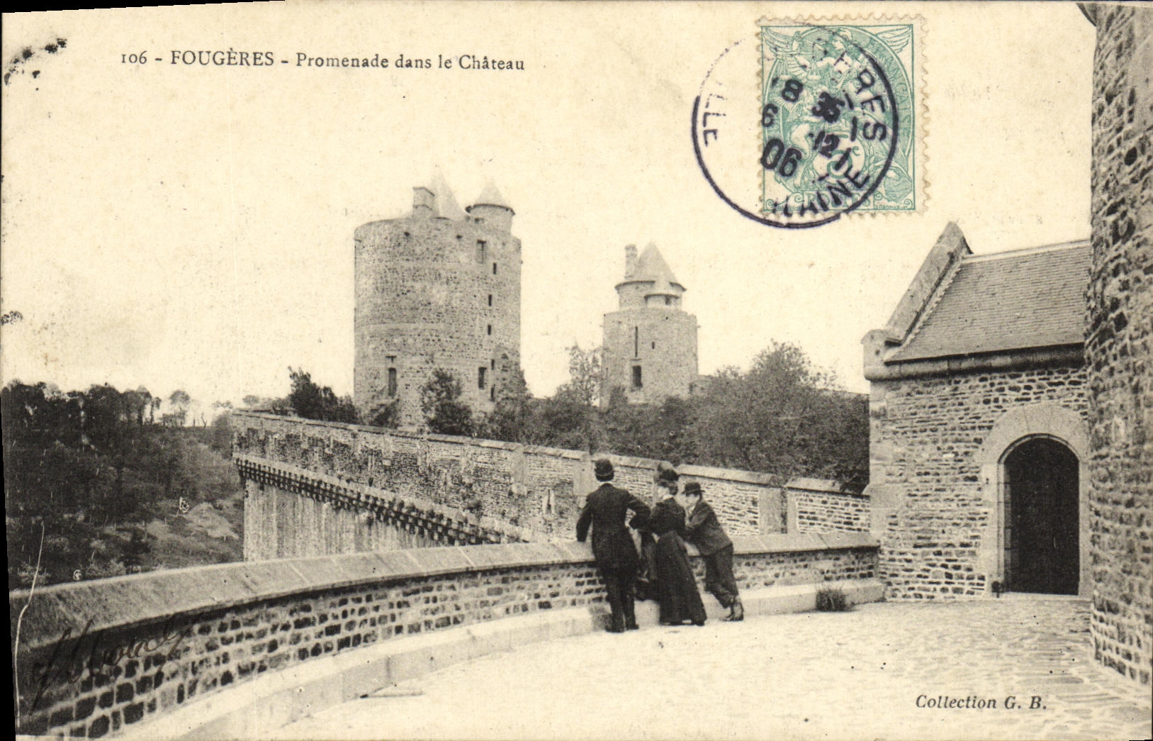 VINTAGE POSTCARD Ferns Walk in the Castle