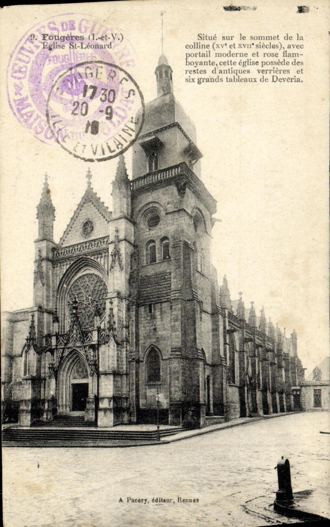 VINTAGE POSTCARD Ferns Church St Leonard