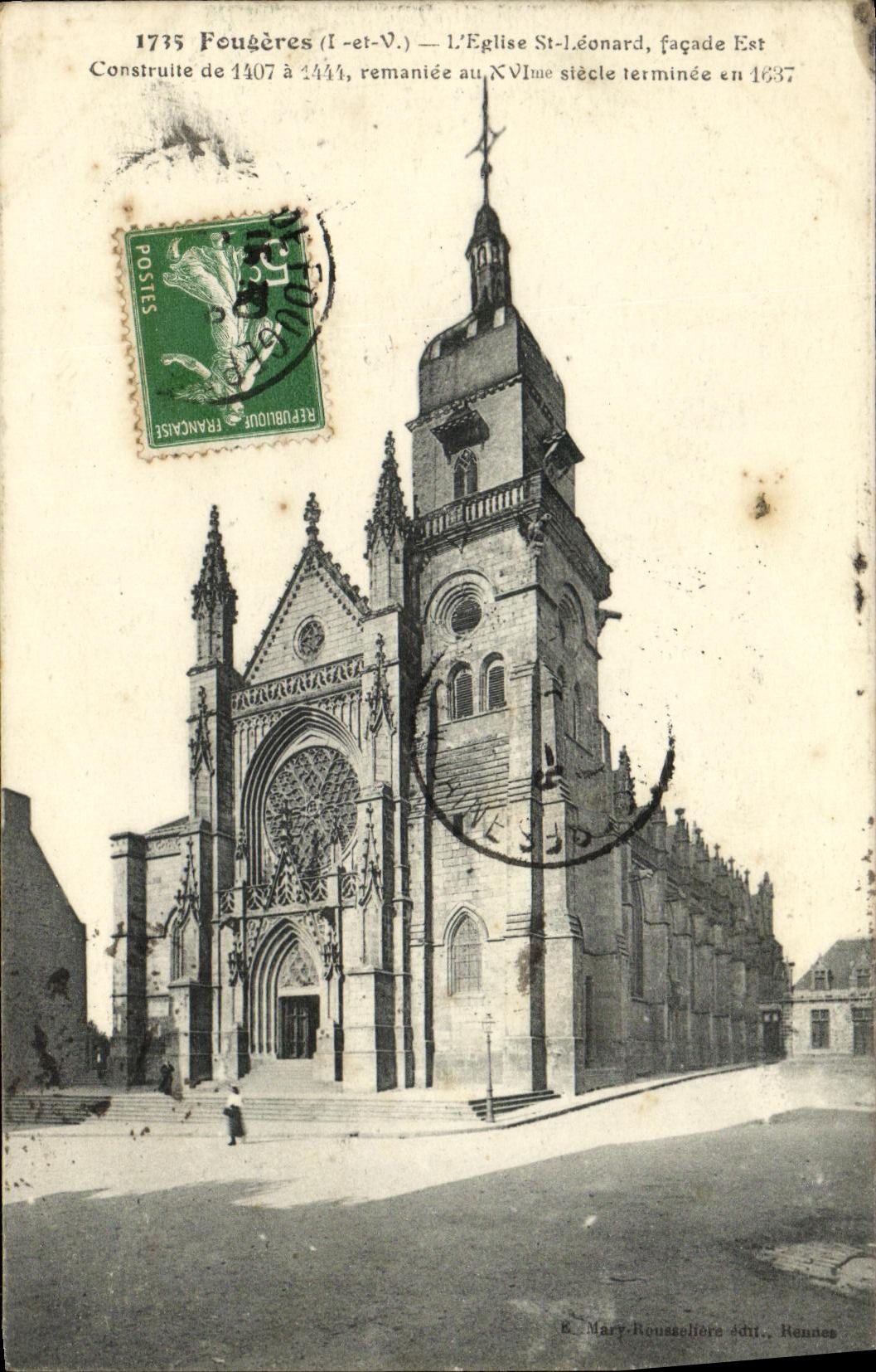 CPA Fougeres L Eglise St Leonard Facade Est