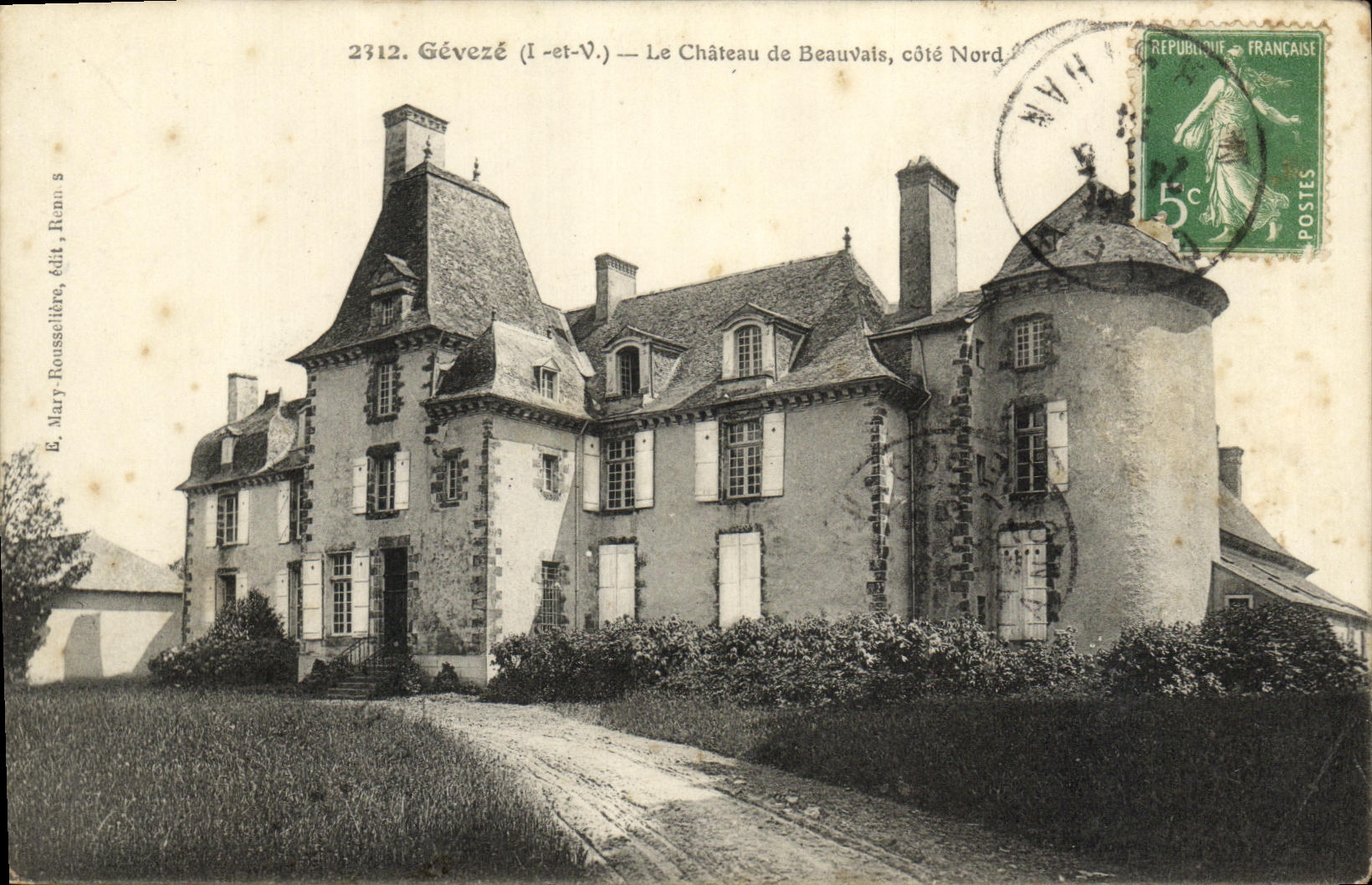 VINTAGE POSTCARD Geveze the Castle of Beauvais dimensions Northern