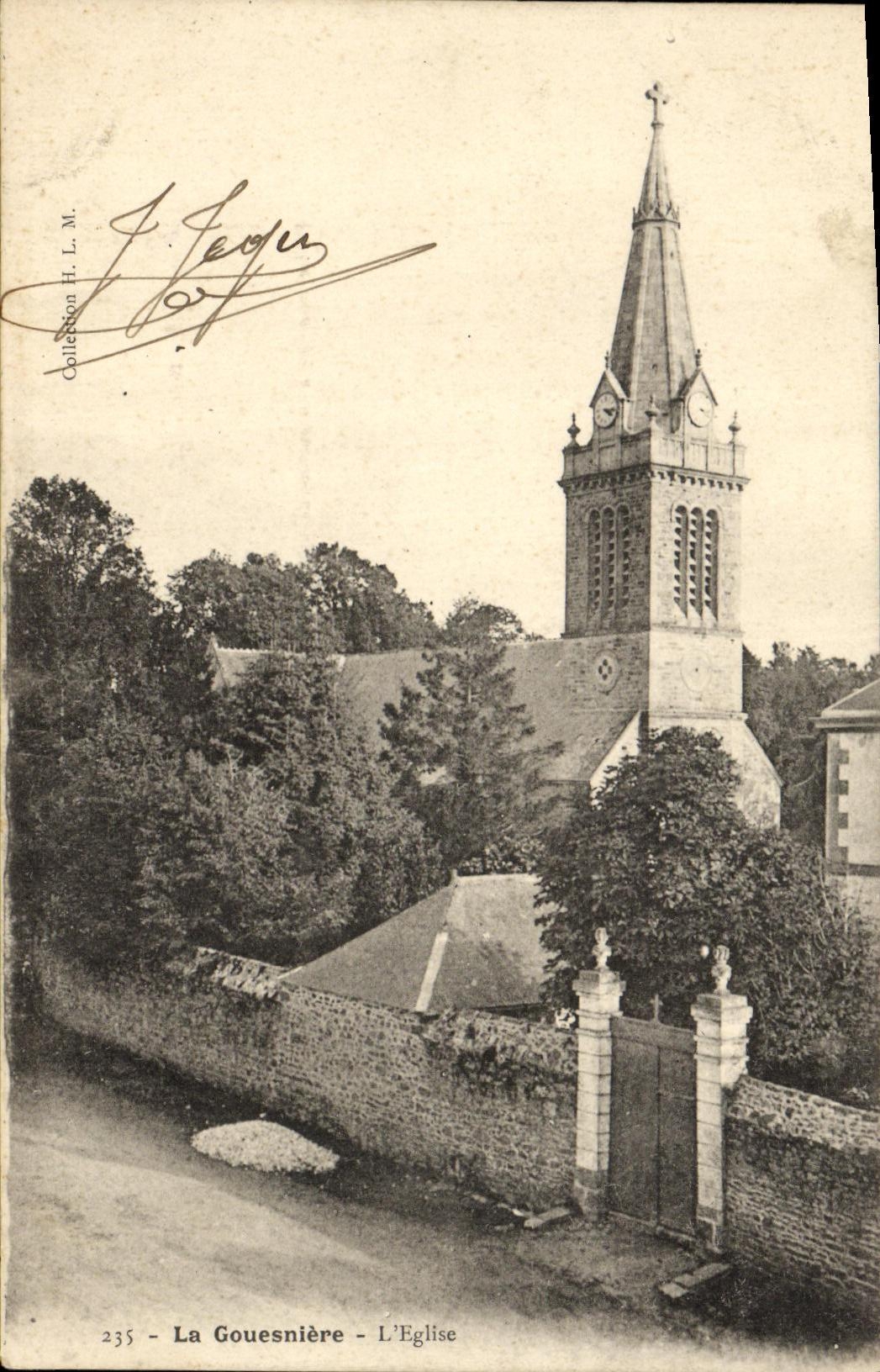 VINTAGE POSTCARD Gouesniere L Church