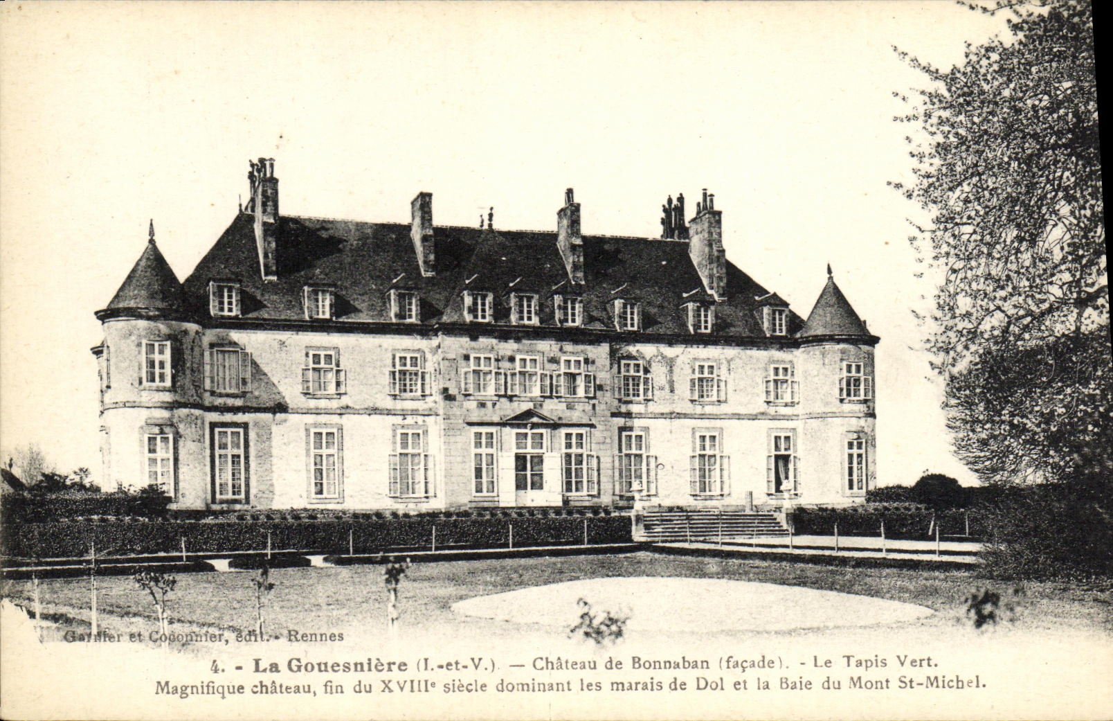 CPA La Gouesniere Chateau de Bonnaban Le Tapis Vert