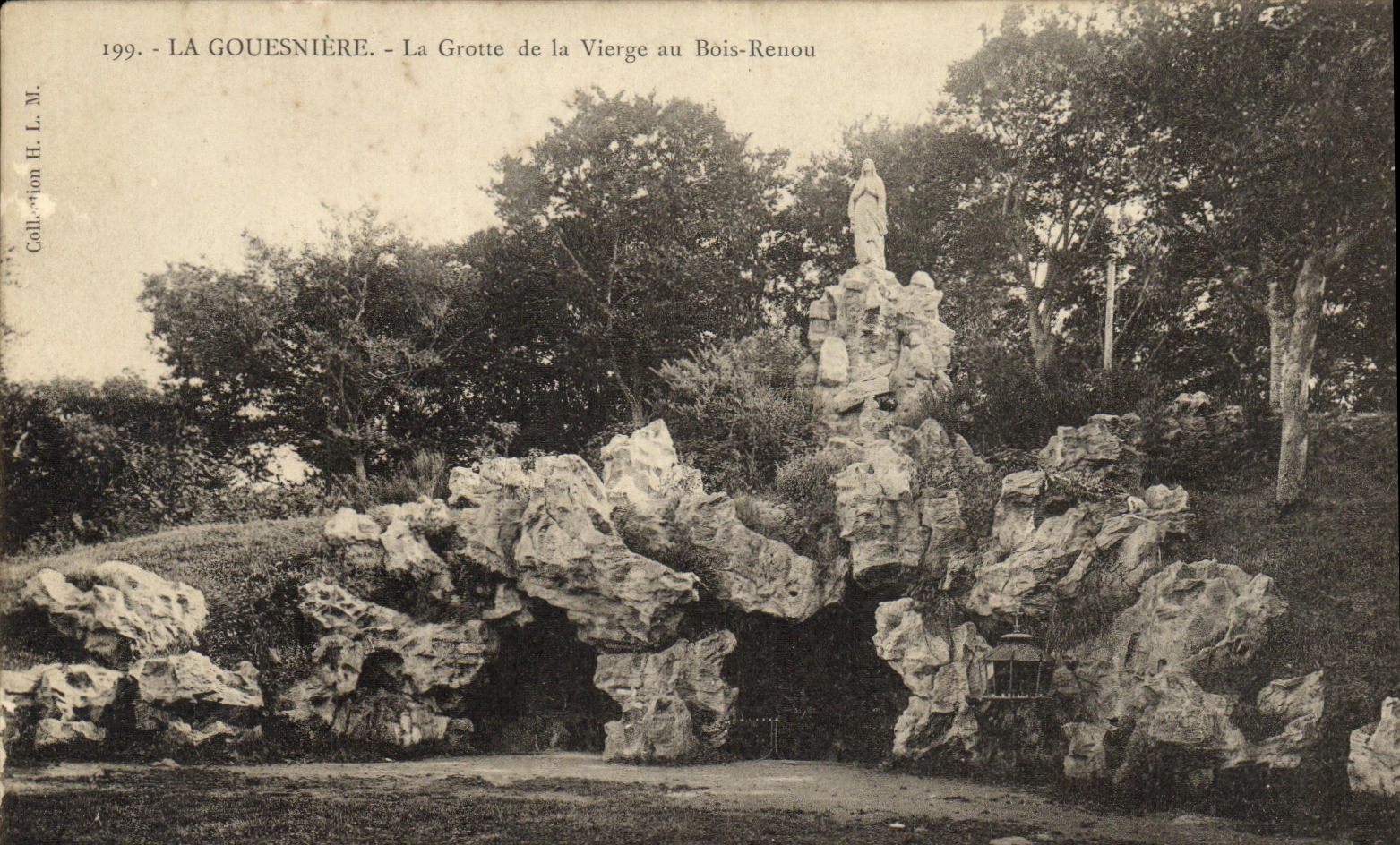 VINTAGE POSTCARD Gouesniere the Cave of the Virgin to Renou Wood