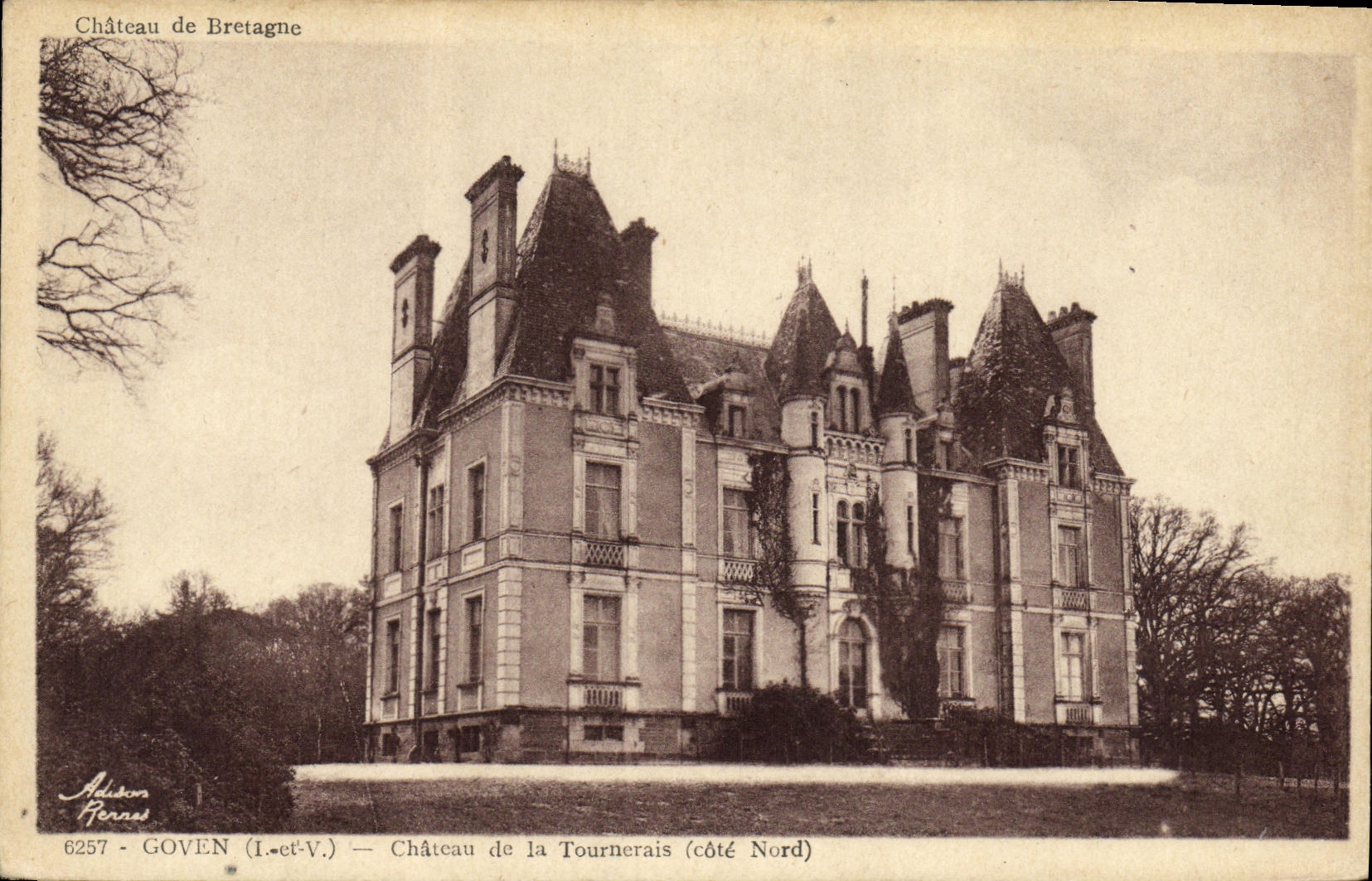 VINTAGE POSTCARD Goven Castle of Would turn