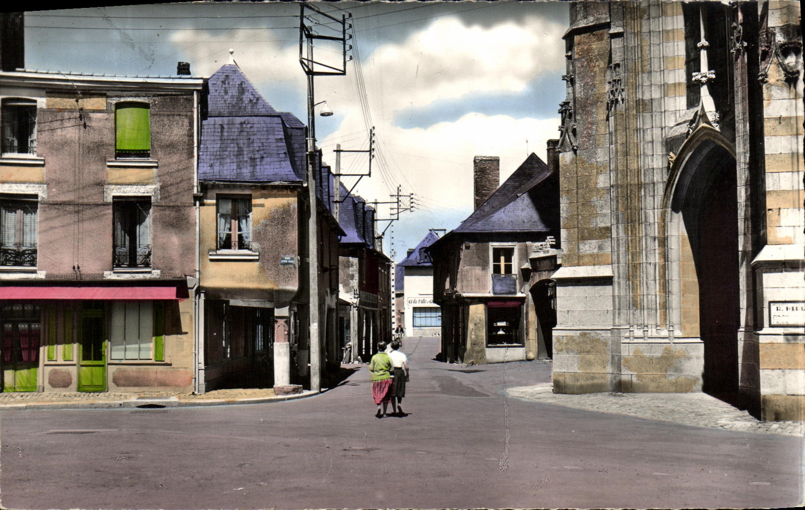 MODERN CARD Guerche of Brittany Street of White Horse its Old Porches
