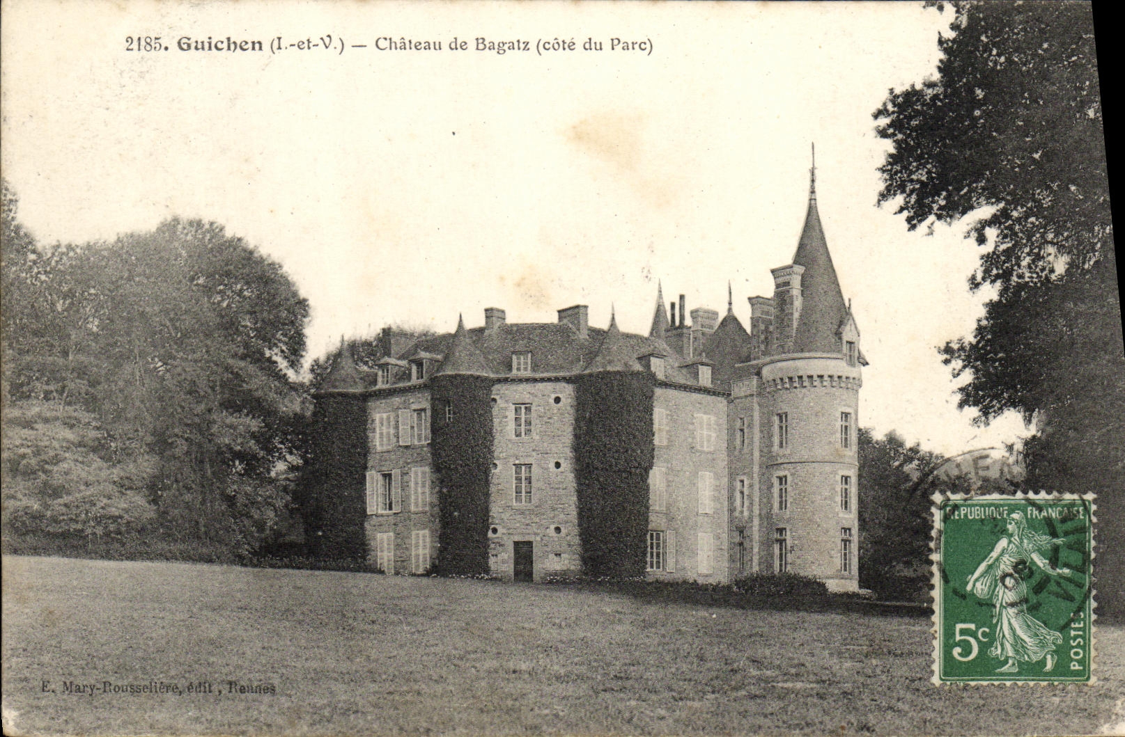 CPA Guichen Chateau de Bagatz Cote du parc