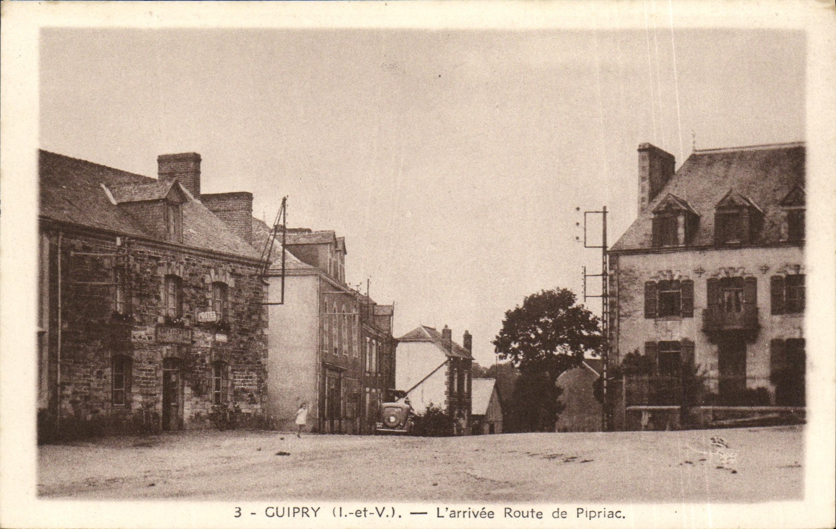 VINTAGE POSTCARD Guipry L arrived Road of Pipriac