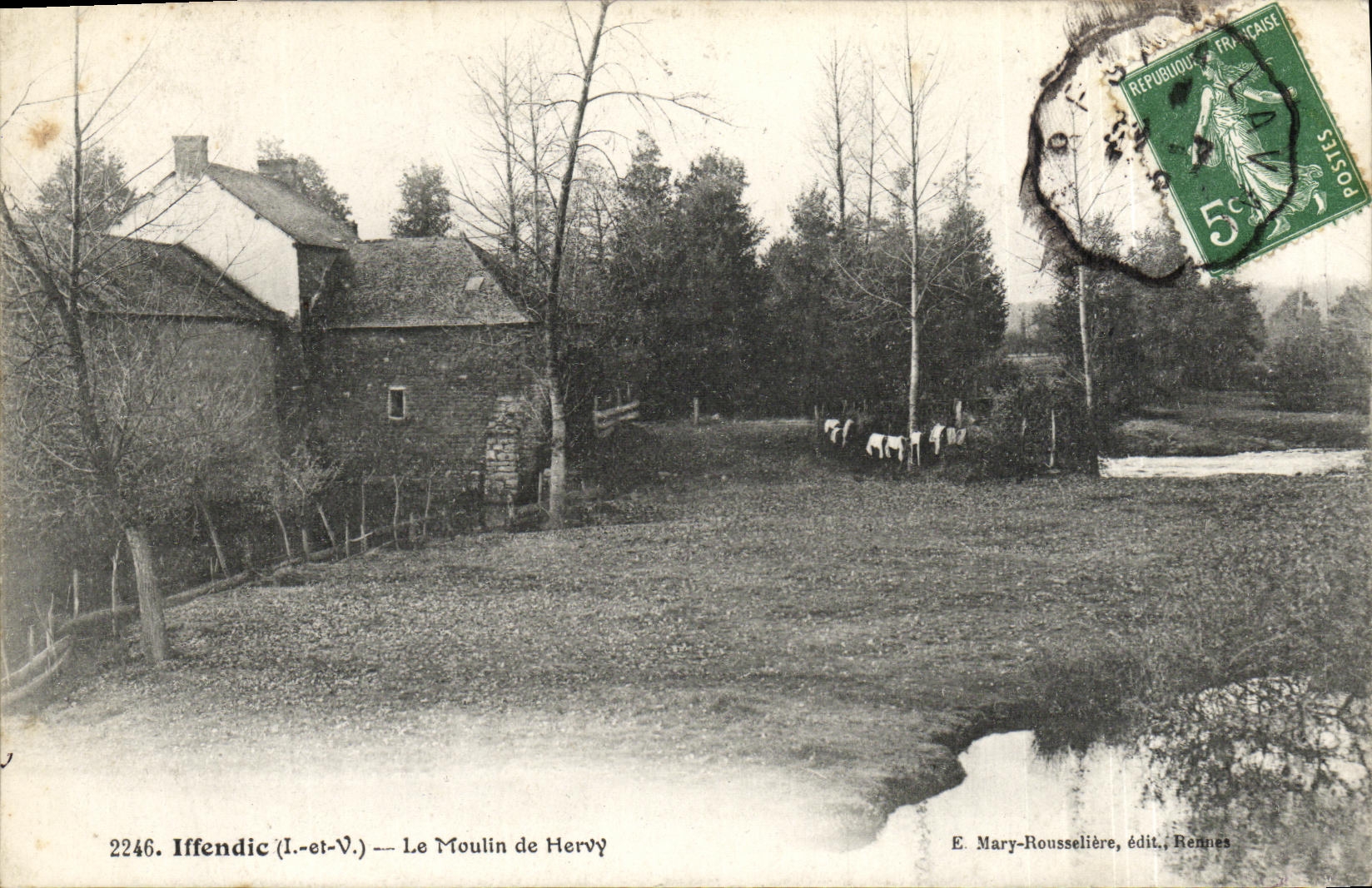 VINTAGE POSTCARD Iffendic the Mill of Hervy