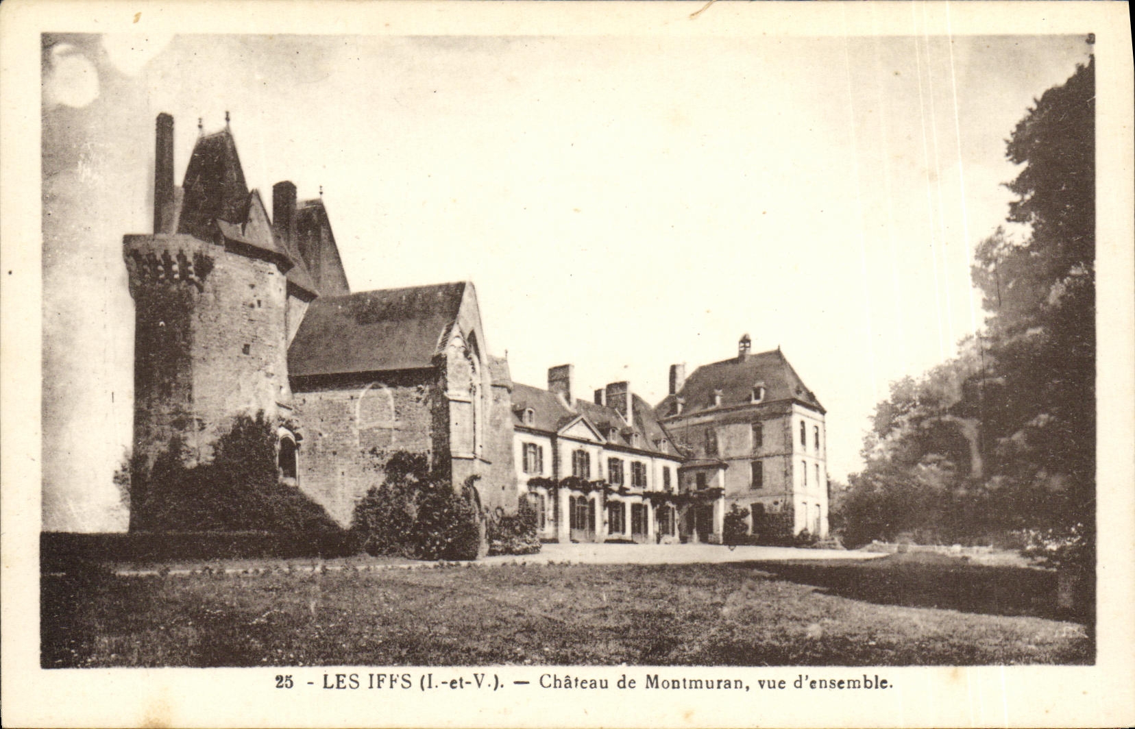 VINTAGE POSTCARD Iffs Castle of Montmuran Seen D together