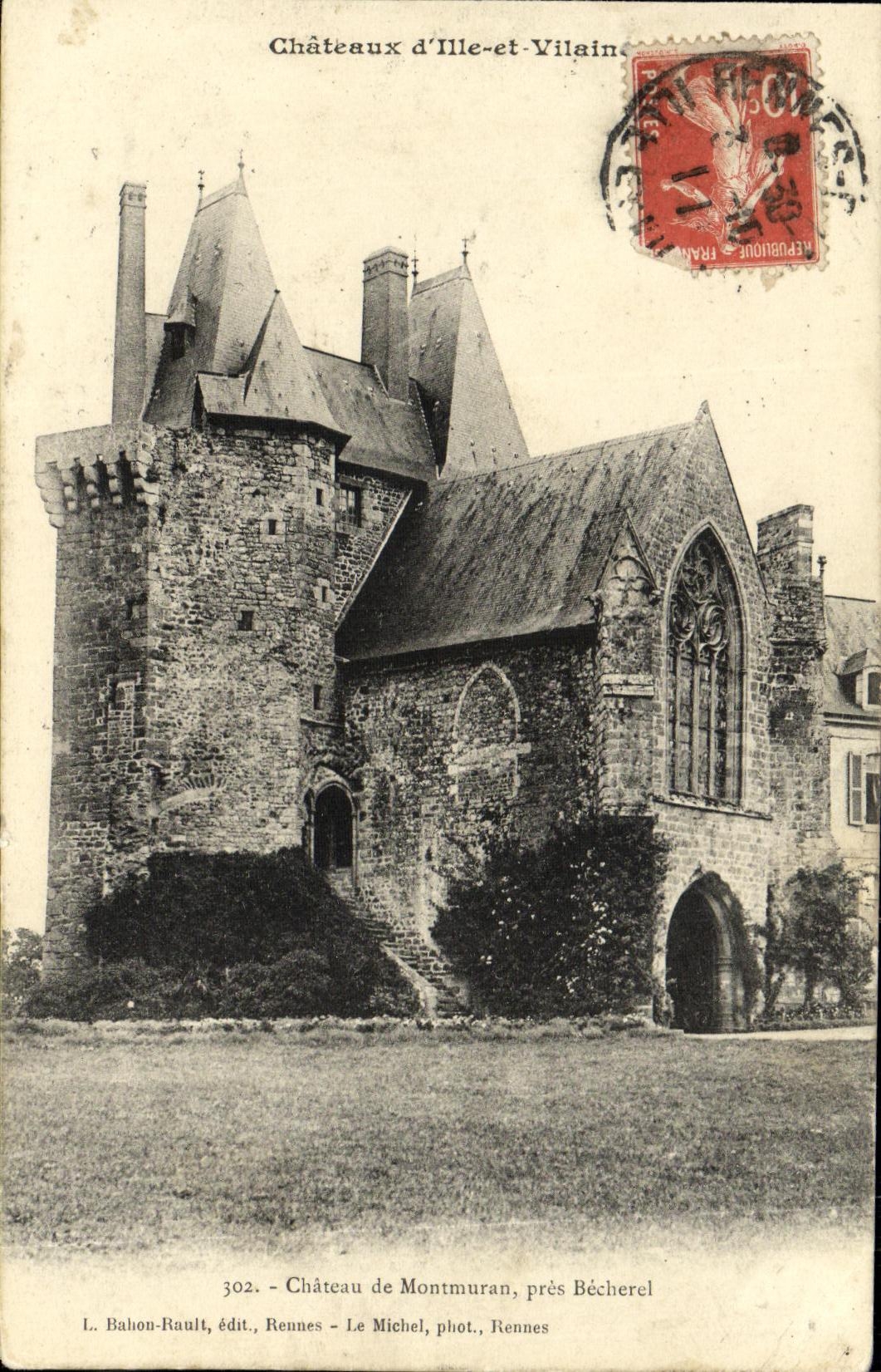 VINTAGE POSTCARD Iffs Castle of Montmuran close Becherel