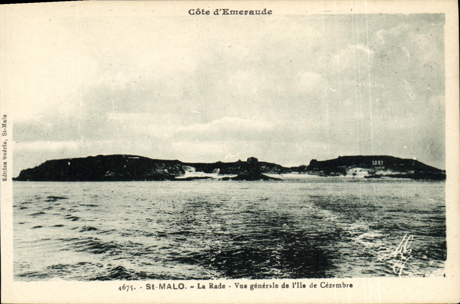 VINTAGE POSTCARD St Malo Roads View of I of Cezembre