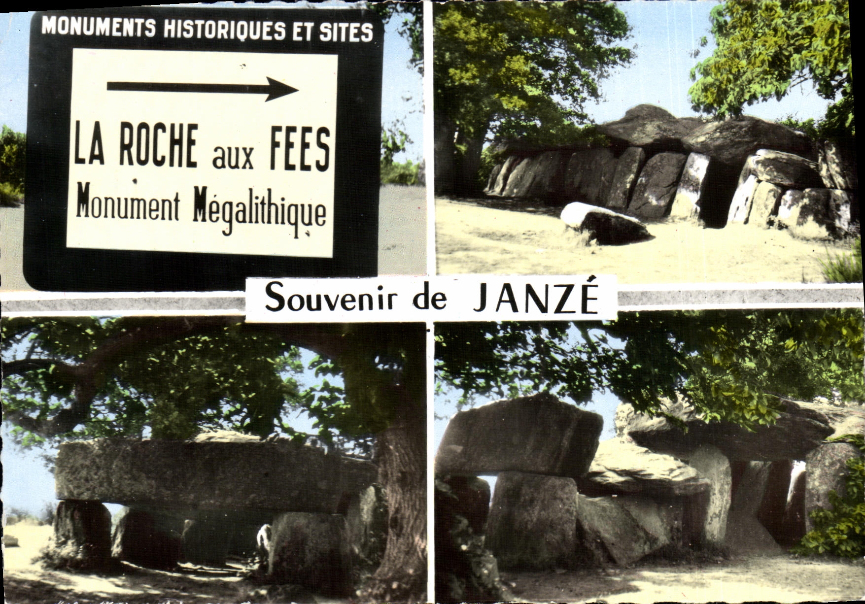 MODERN CARD Janze Souvenir the megalithic rock with the fairies Monument