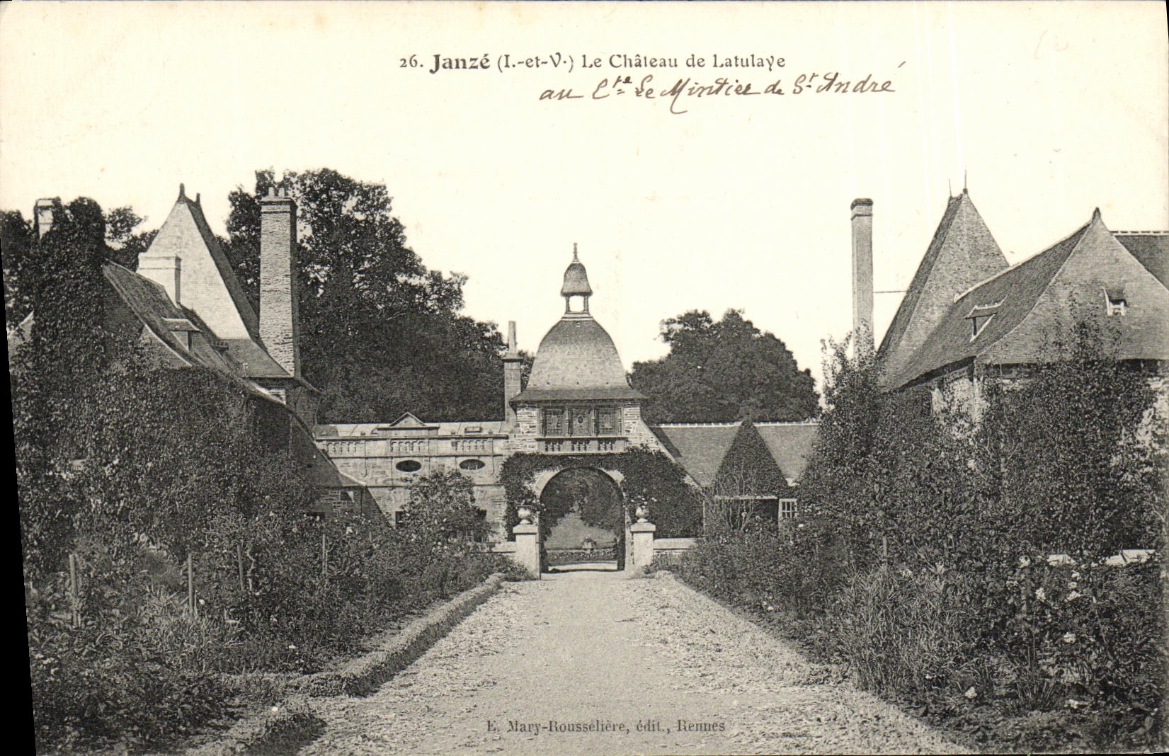 VINTAGE POSTCARD Janze the Castle of Latulaye