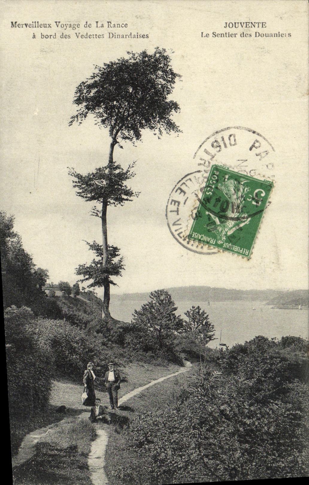 VINTAGE POSTCARD Jouvente the coastguard path