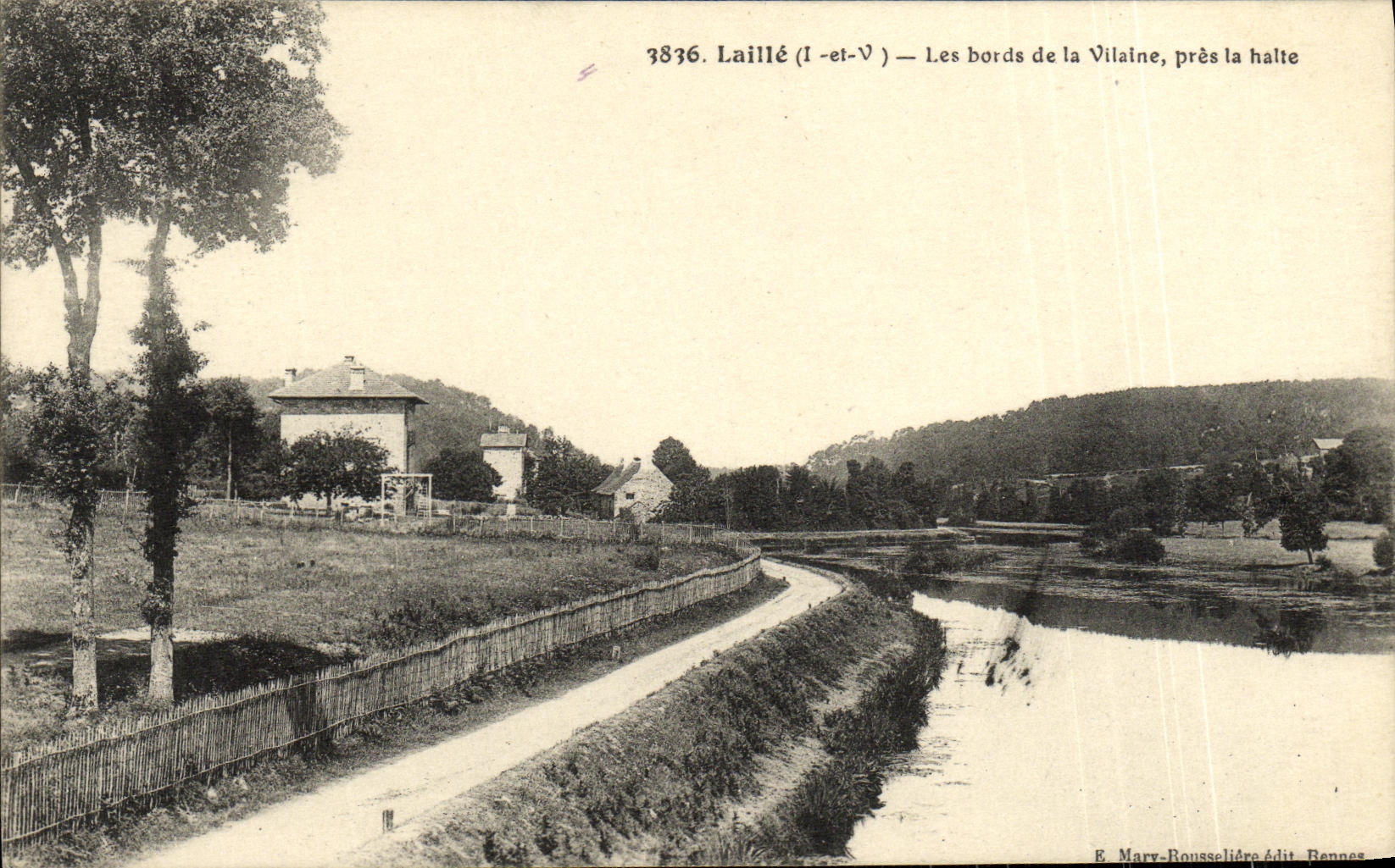 VINTAGE POSTCARD Laille Island of Rohan and Willows