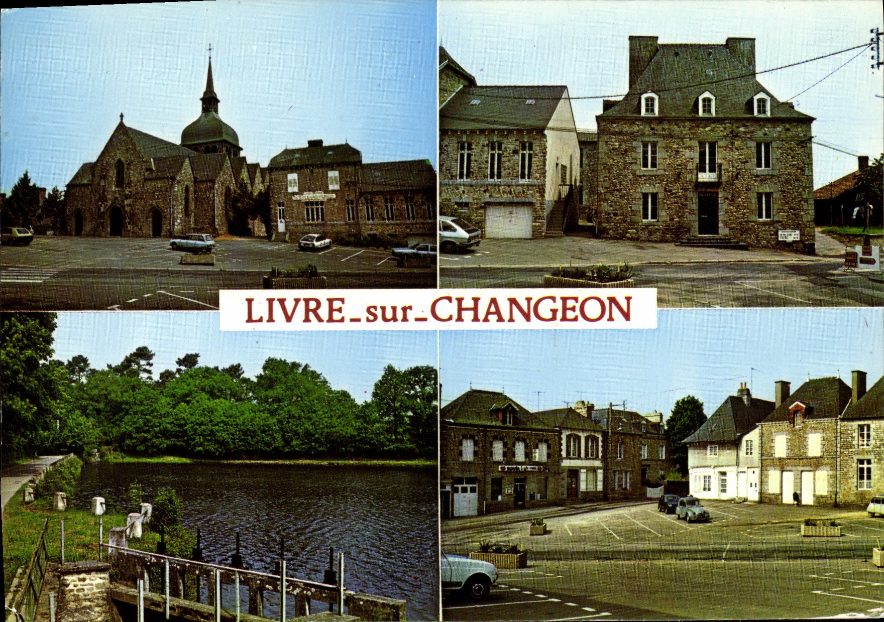 CPM Livre sur Changeon L eglise La mairie L etang de Changeon La place