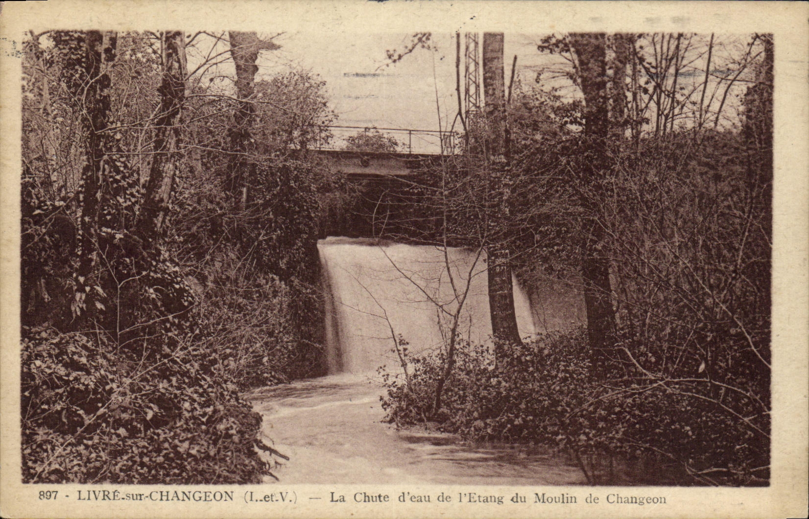 VINTAGE POSTCARD Book On Changeon the Fall D water of L pond of the mill of Changeon