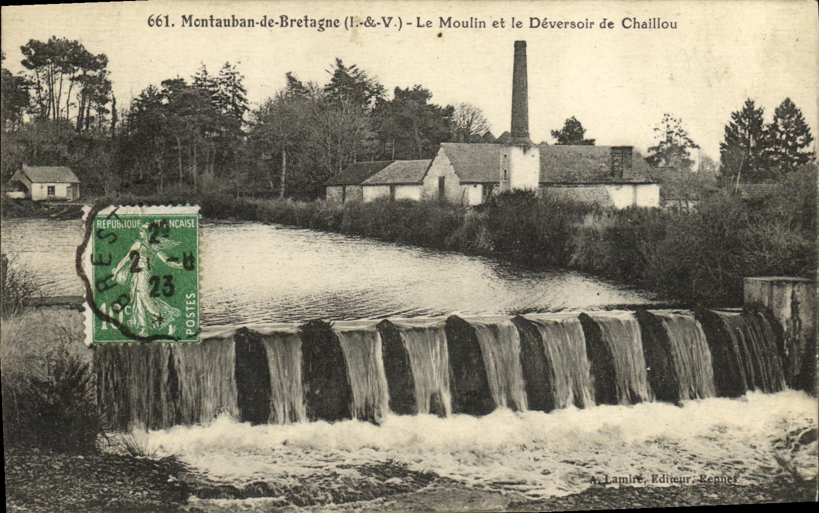 CPA Montauban de Bretagne Le Moulin et le Deversoir de Chaillou