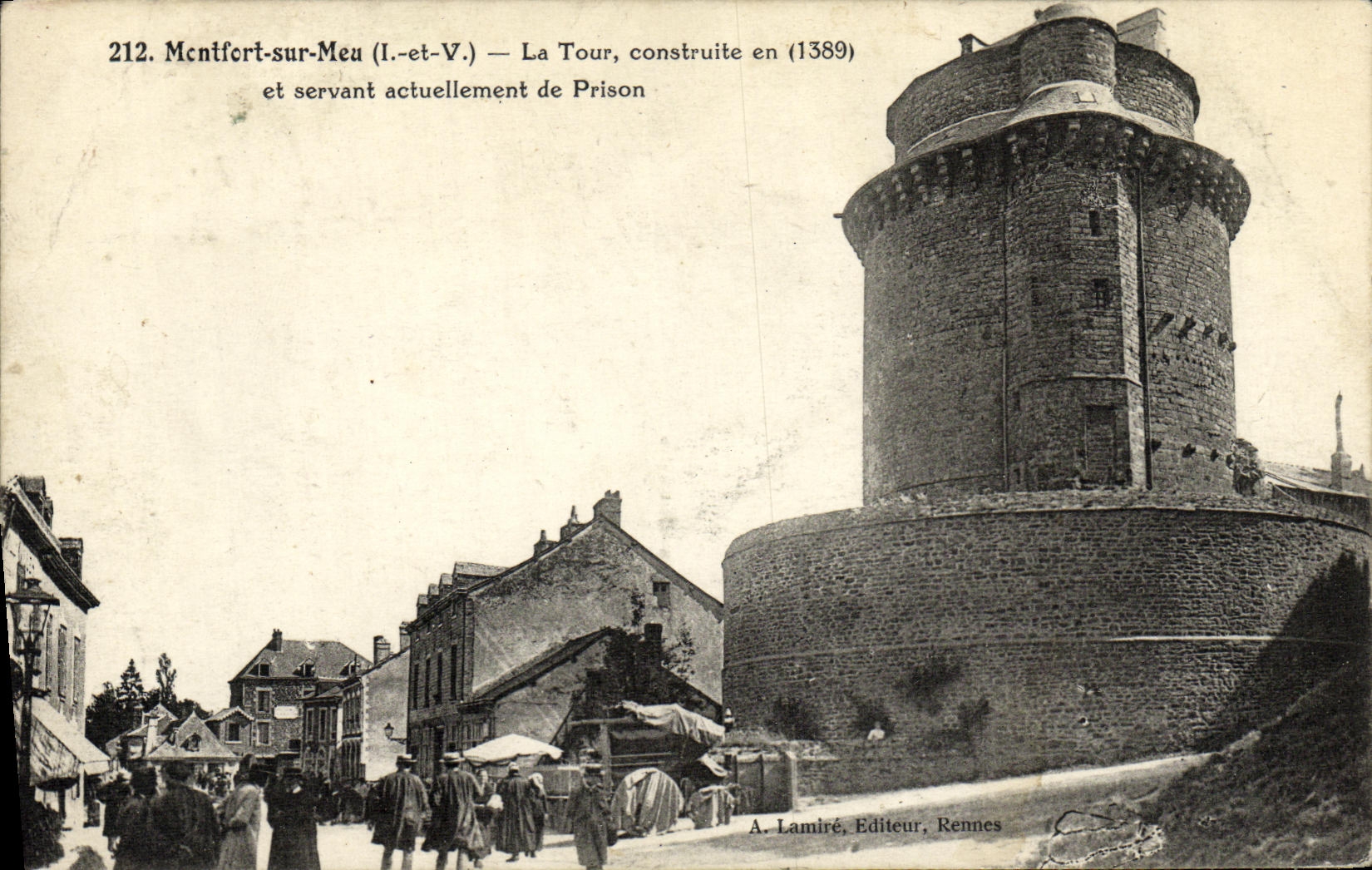 VINTAGE POSTCARD Brittany Montfort On Meu the Tower Built in 1389 Prison
