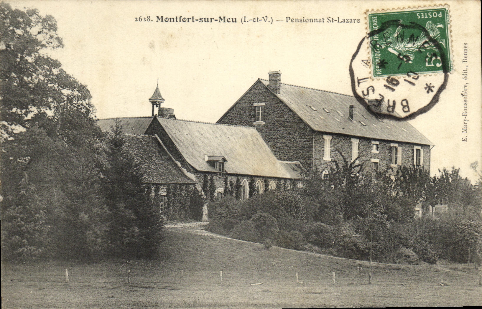 VINTAGE POSTCARD Montfort On Meu Boarding school St Lazare