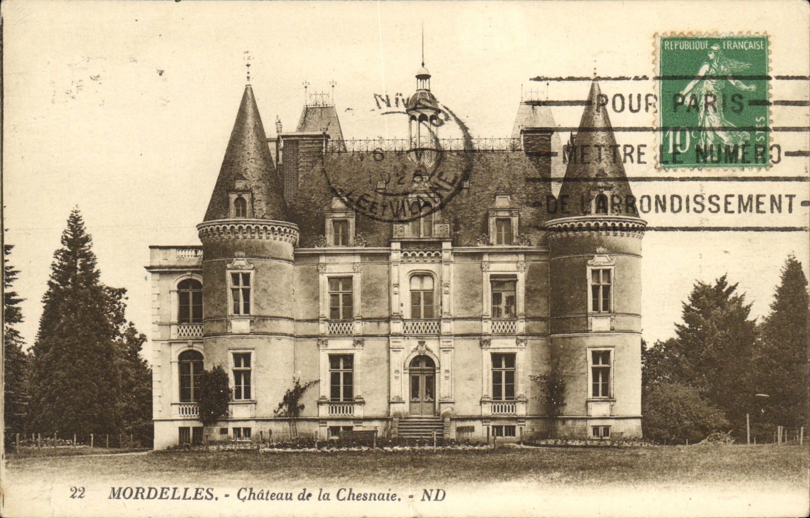 VINTAGE POSTCARD Mordelles Castle of Chesnaie