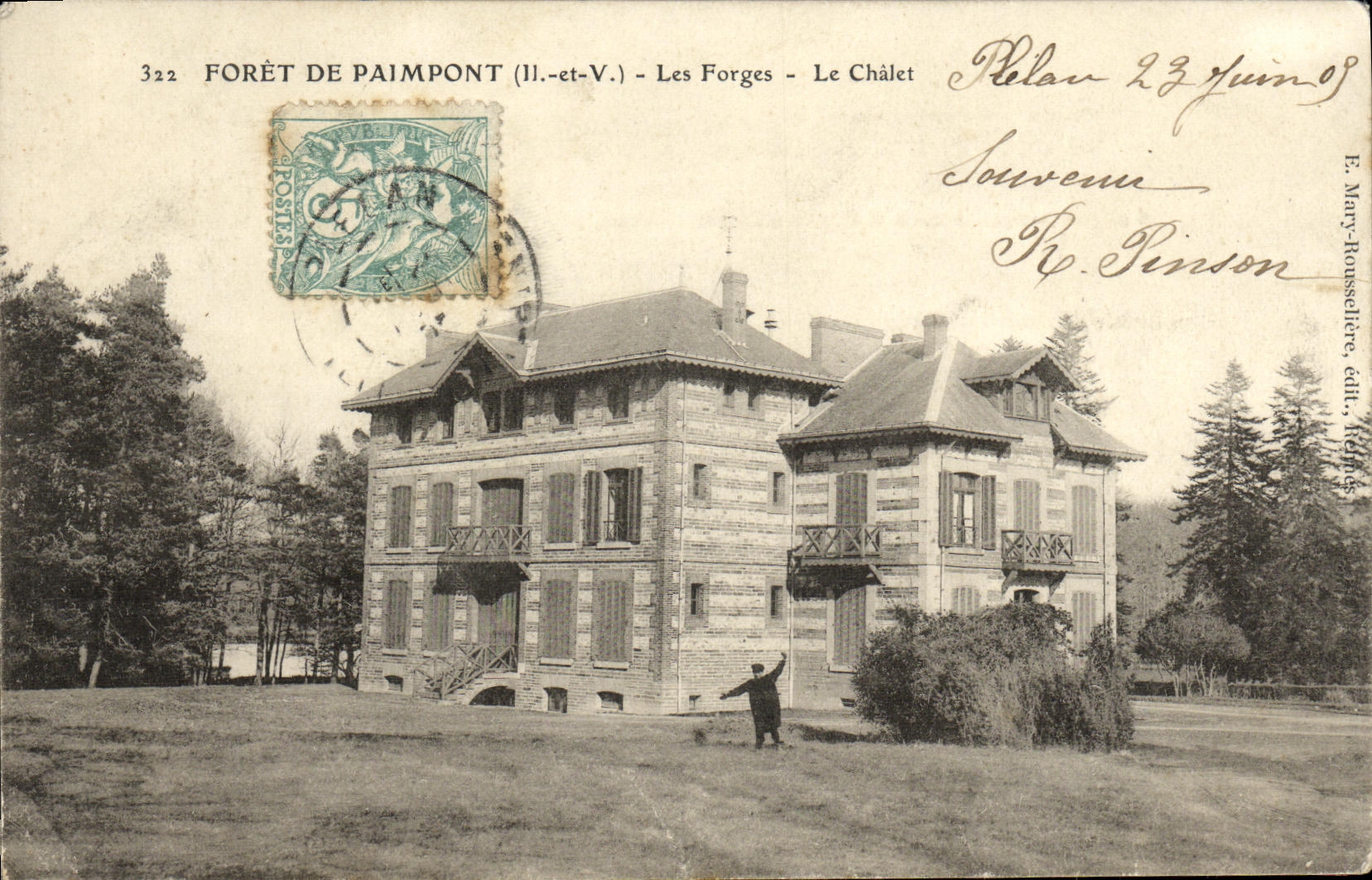 VINTAGE POSTCARD Paimpont Drill Forging mills the country cottage