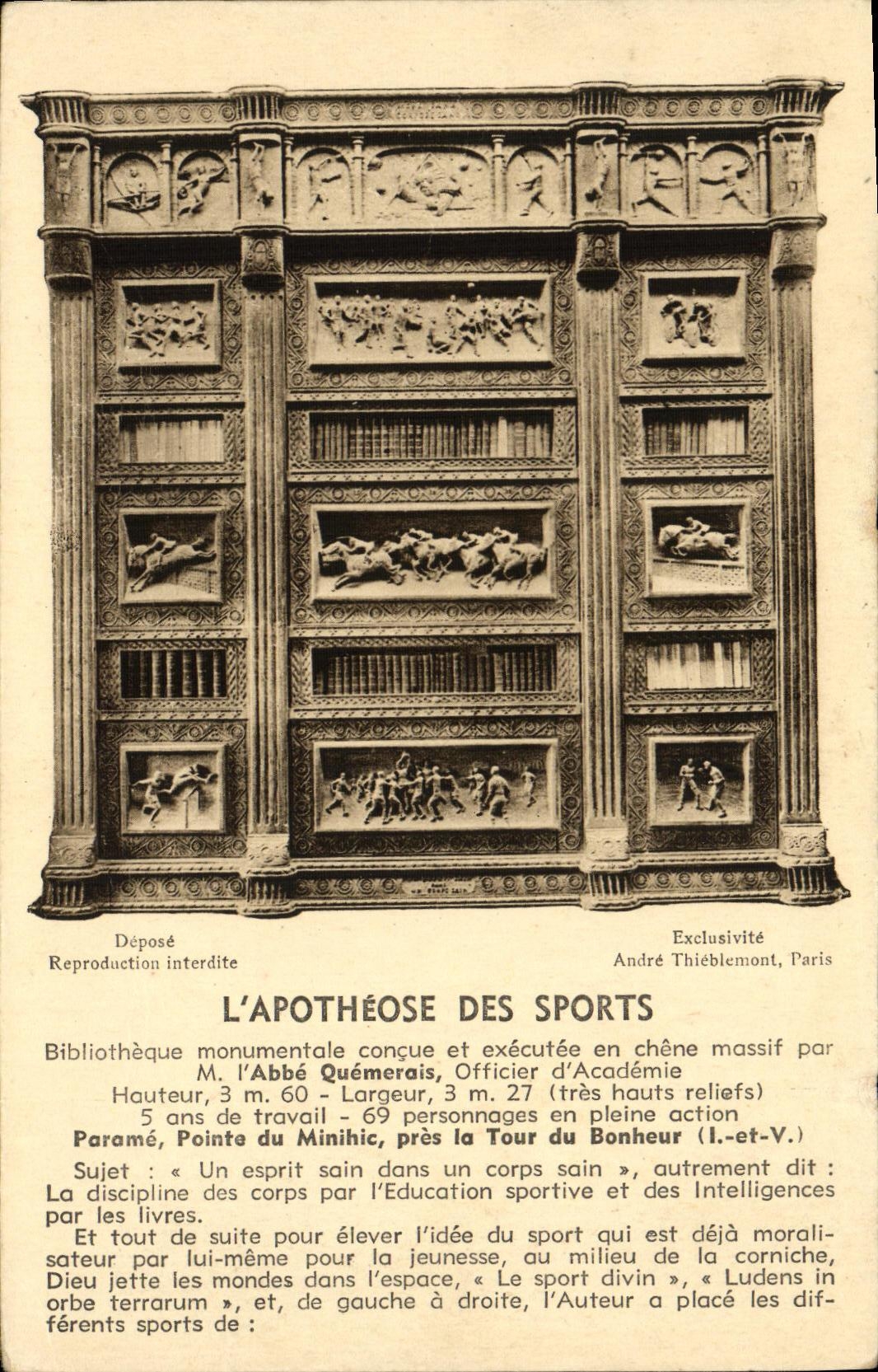CPA Apotheose des sport Bibliotheque monumentale Parame