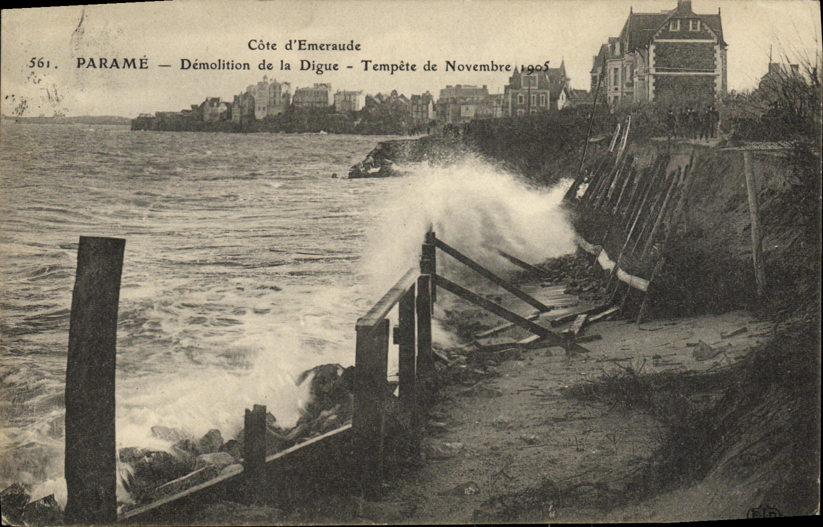 CPA Parame Demolition de la Digue Tempete de novembre 1905