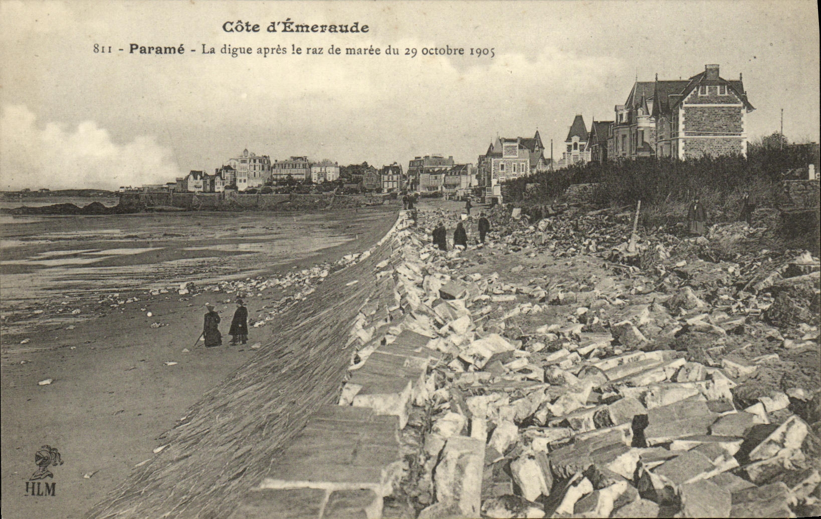 CPA Parame La Digue Apres le Raz de Maree du 29 octobre 1905
